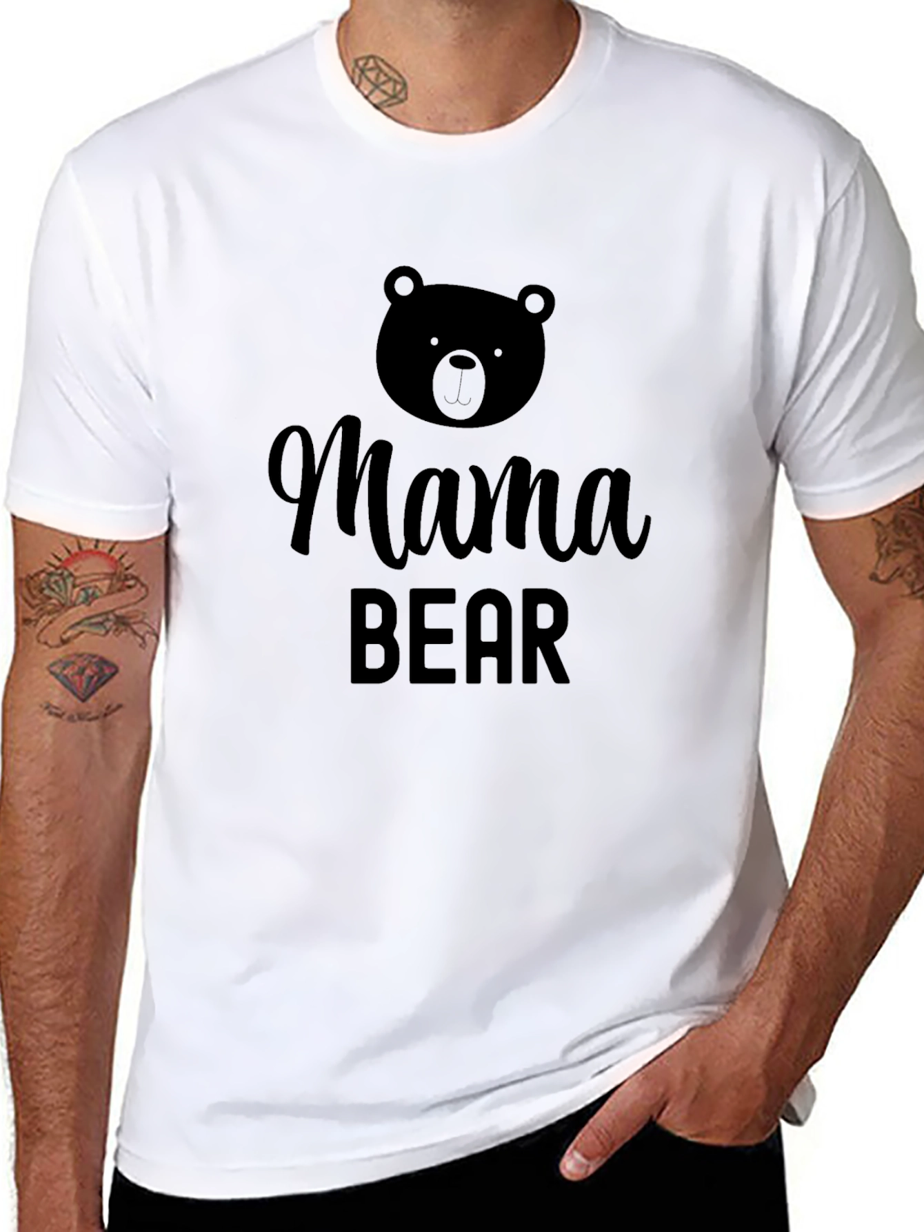Mama Bear Graphic Tee - Soft Cotton Blend T-Shirt