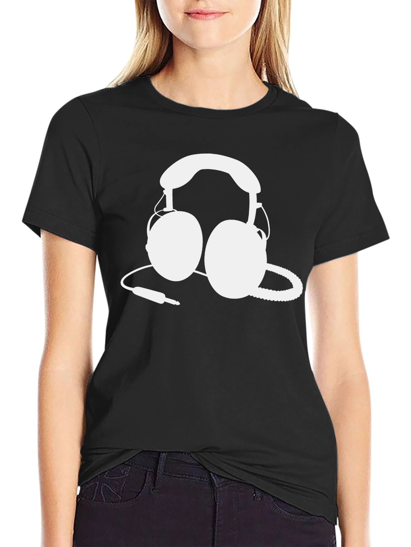 Headphone Graphic Tee - Black