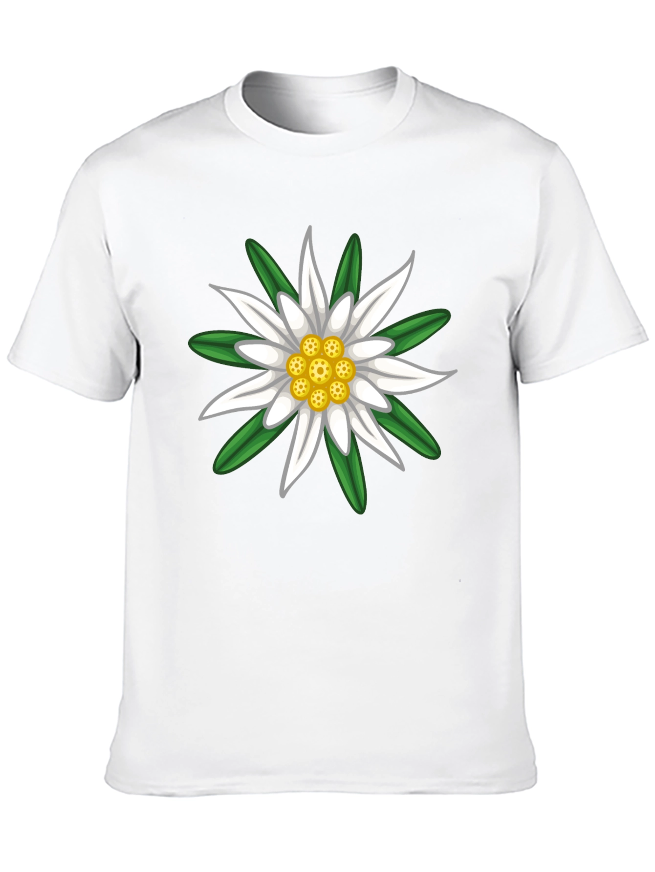 Edelweiss Flower Graphic Tee - Classic Black