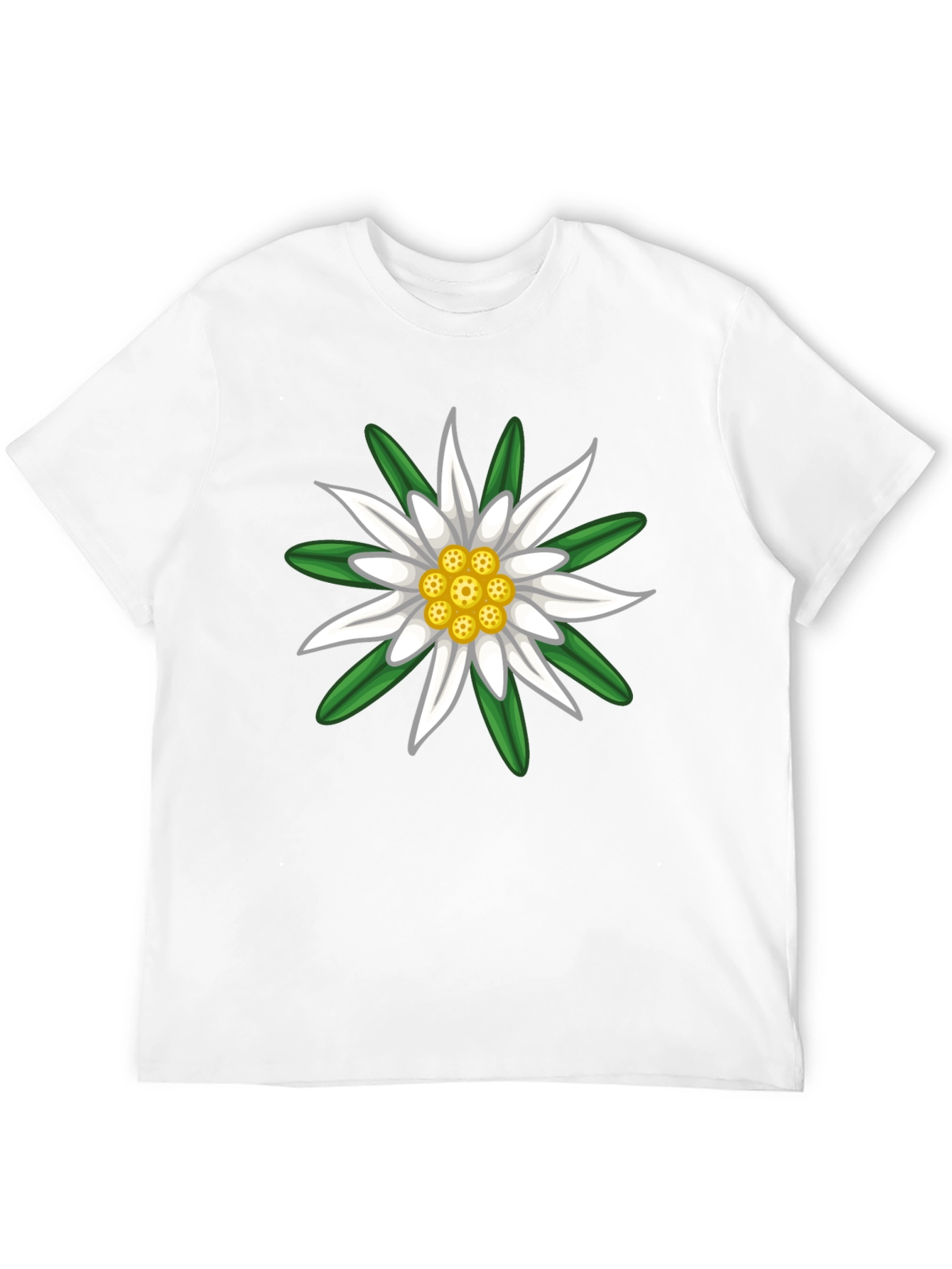Edelweiss Flower Graphic Tee - Classic Black