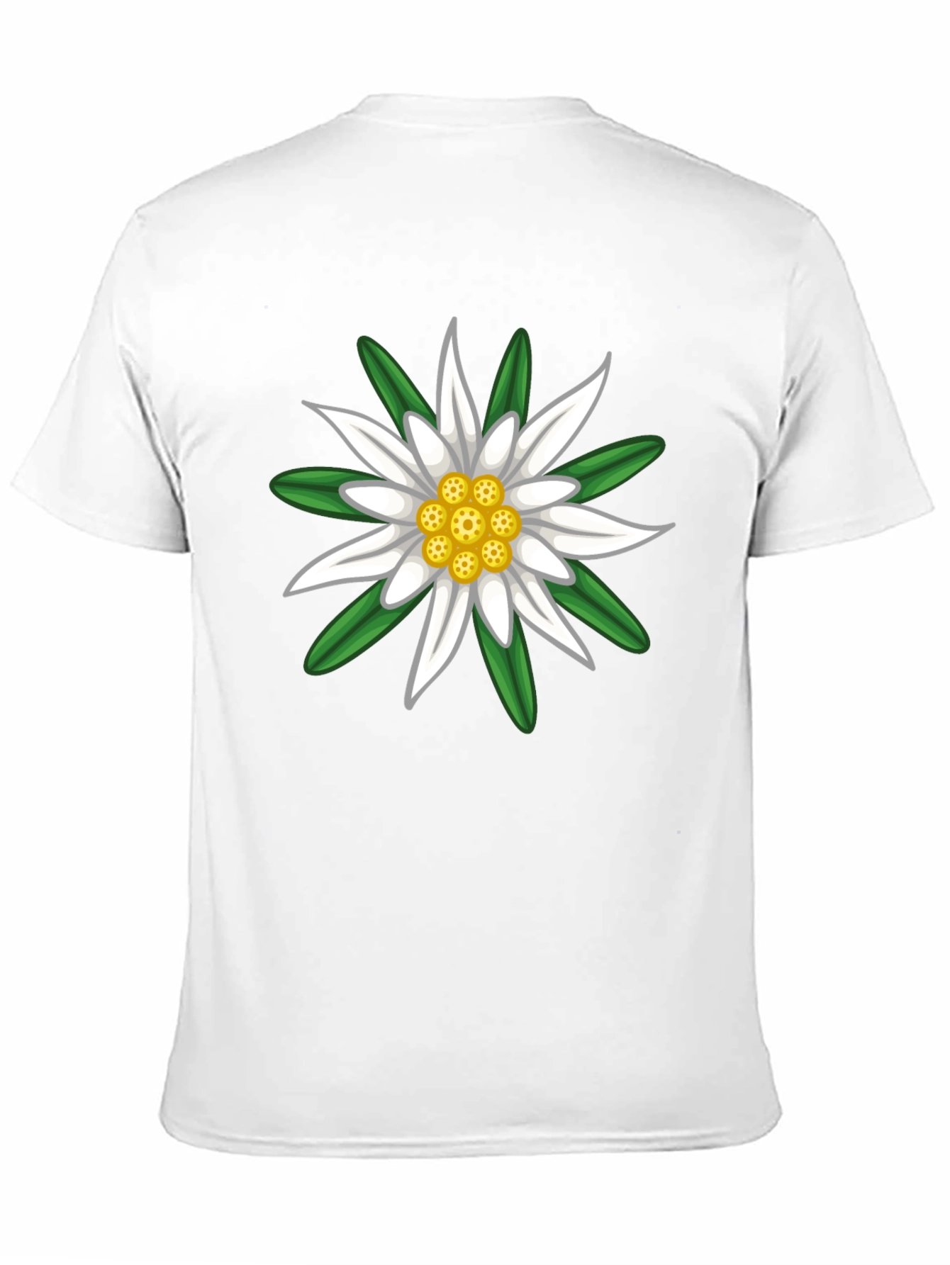 Edelweiss Flower Graphic Tee - Classic Black