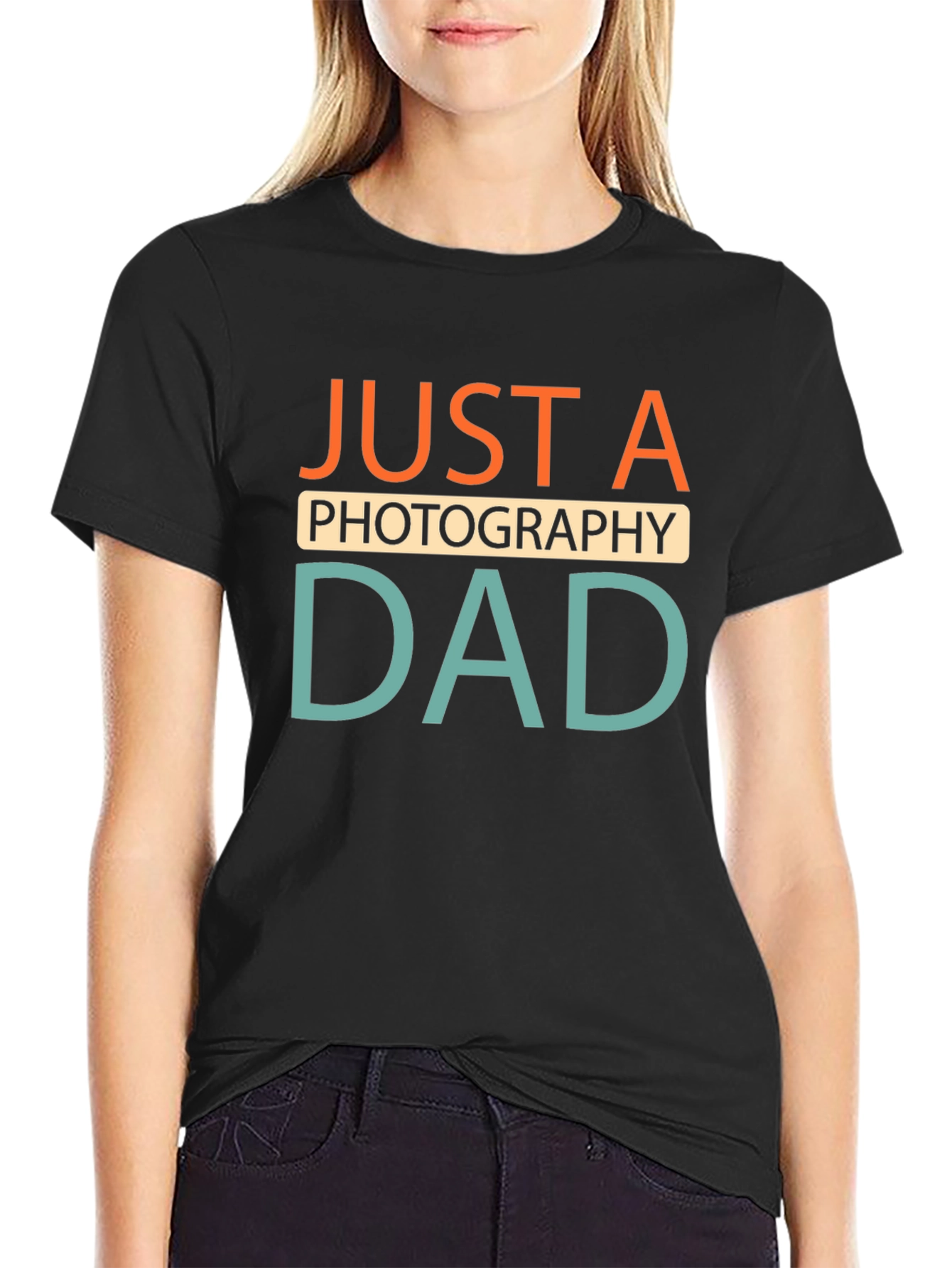 Just A Photography Dad Black T-Shirt