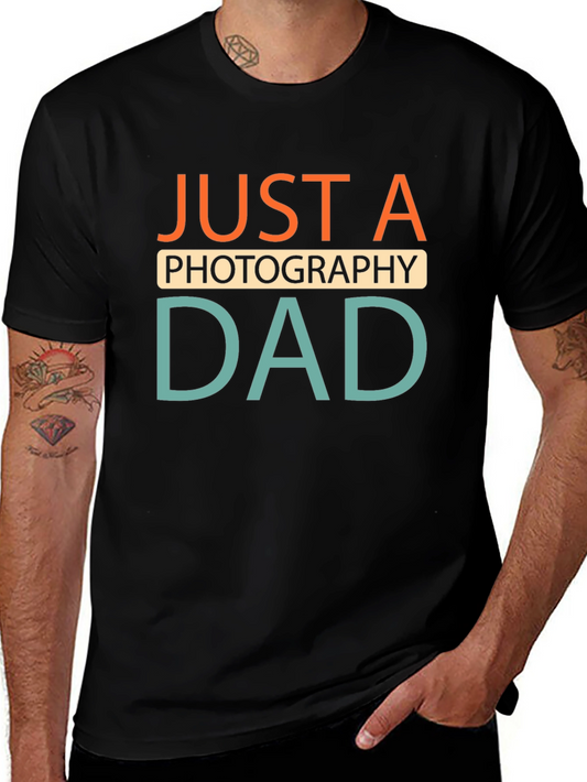 Just A Photography Dad Black T-Shirt