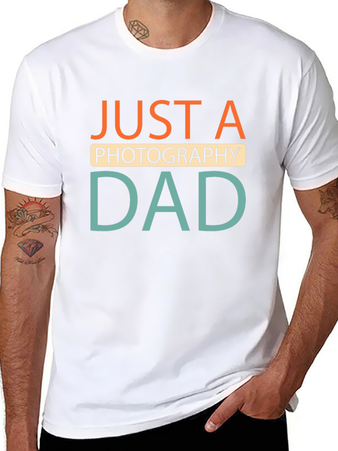 Just A Photography Dad Black T-Shirt