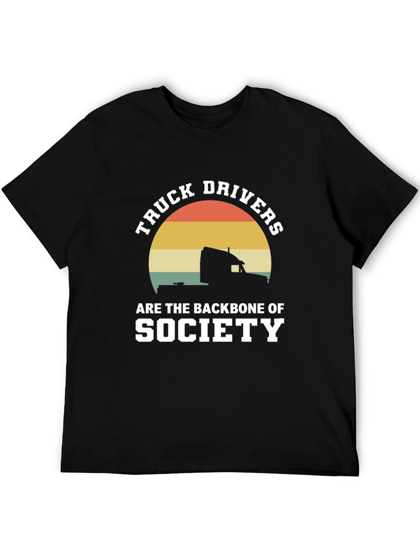 Truck Drivers Backbone Society Black Graphic Tee