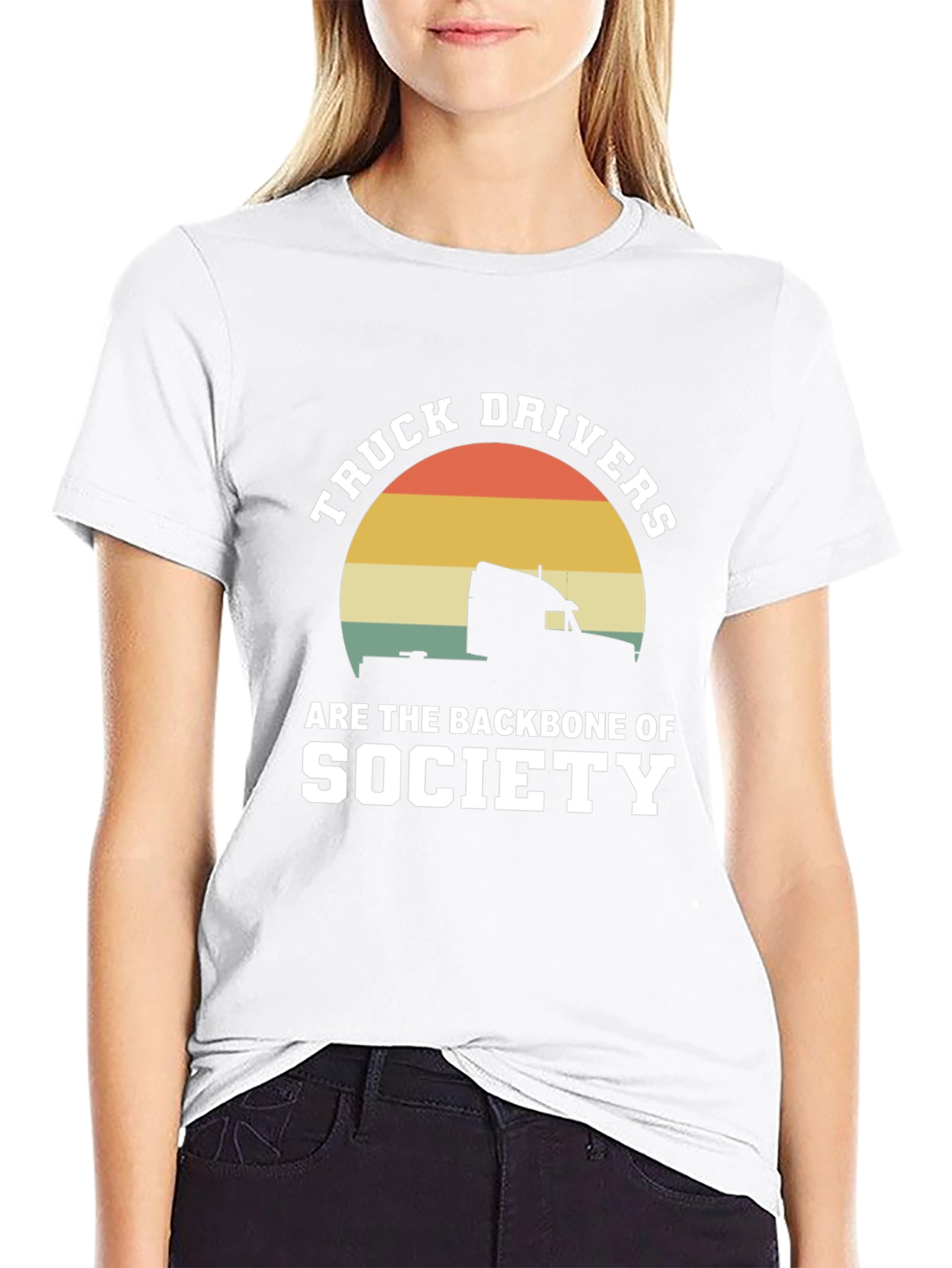 Truck Drivers Backbone Society Black Graphic Tee
