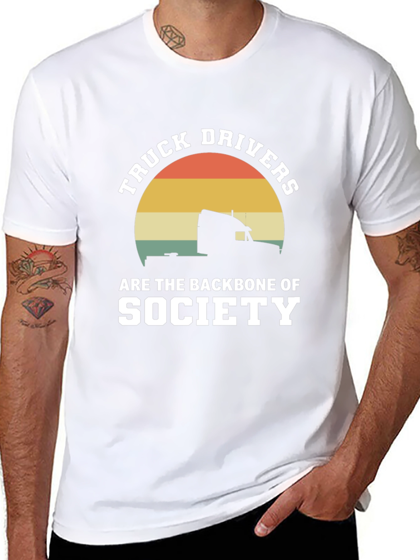 Truck Drivers Backbone Society Black Graphic Tee
