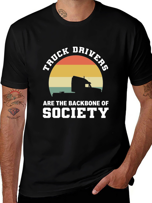 Truck Drivers Backbone Society Black Graphic Tee