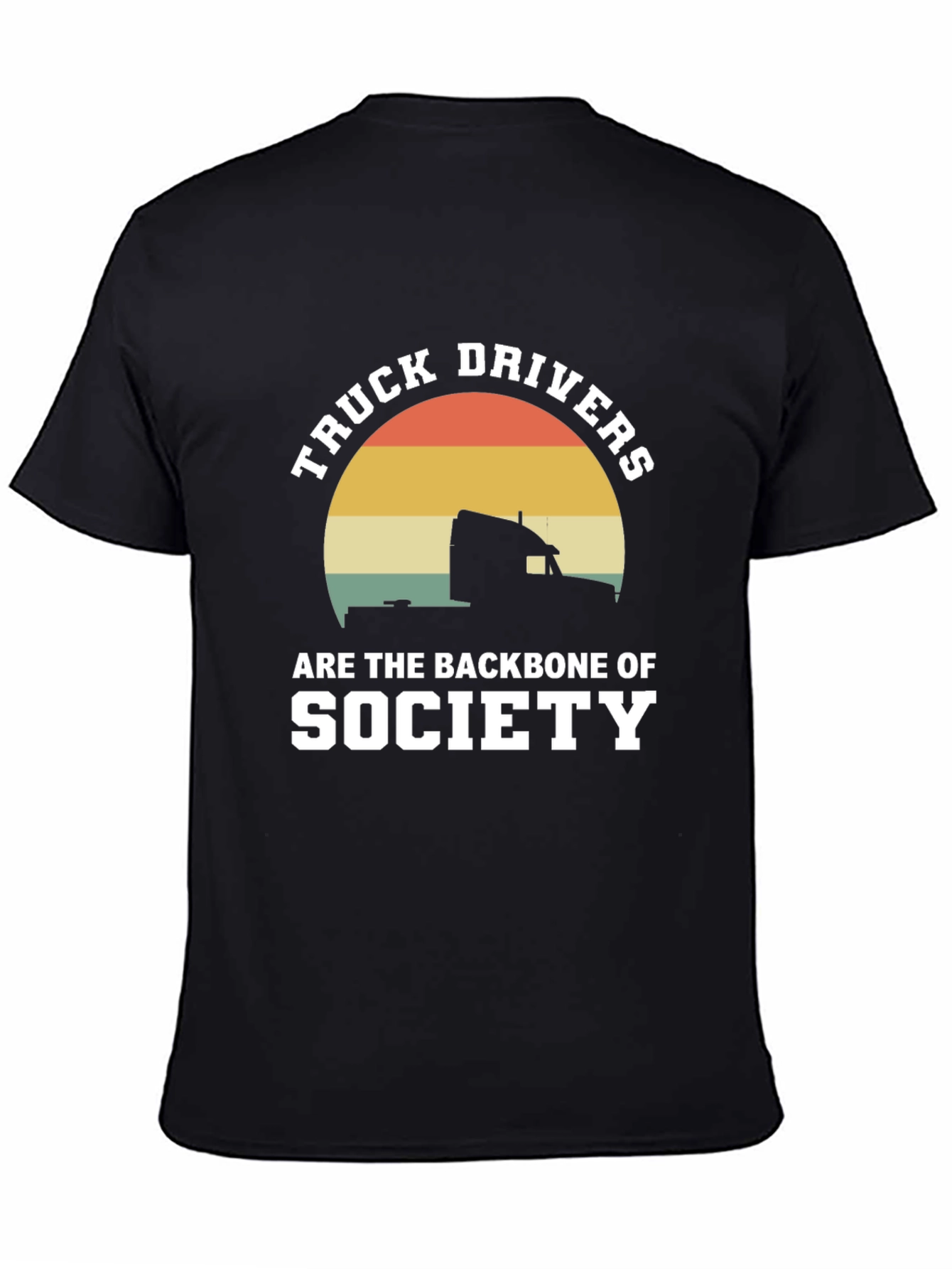 Truck Drivers Backbone Society Black Graphic Tee