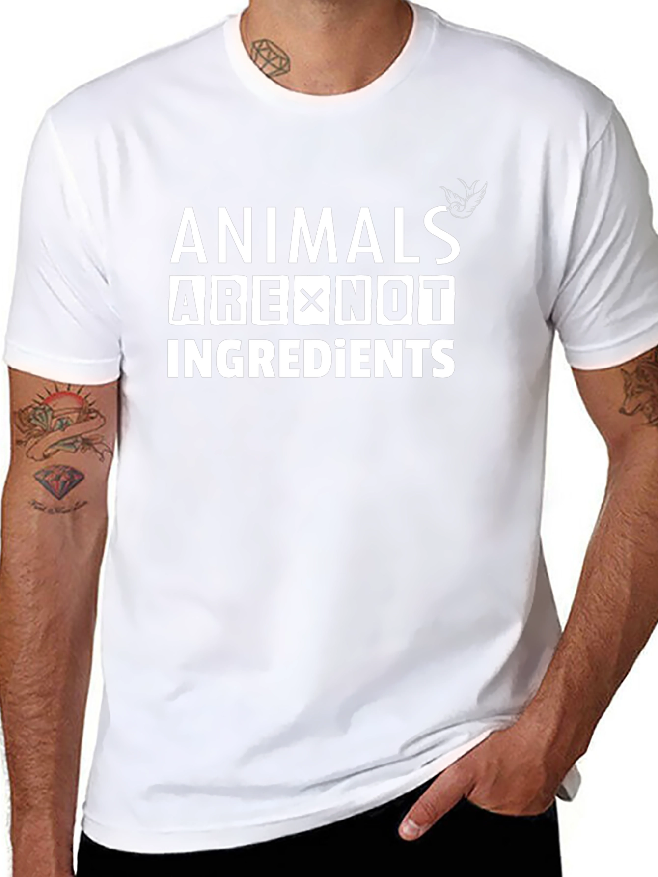 Animals Are Not Ingredients Black Graphic Tee