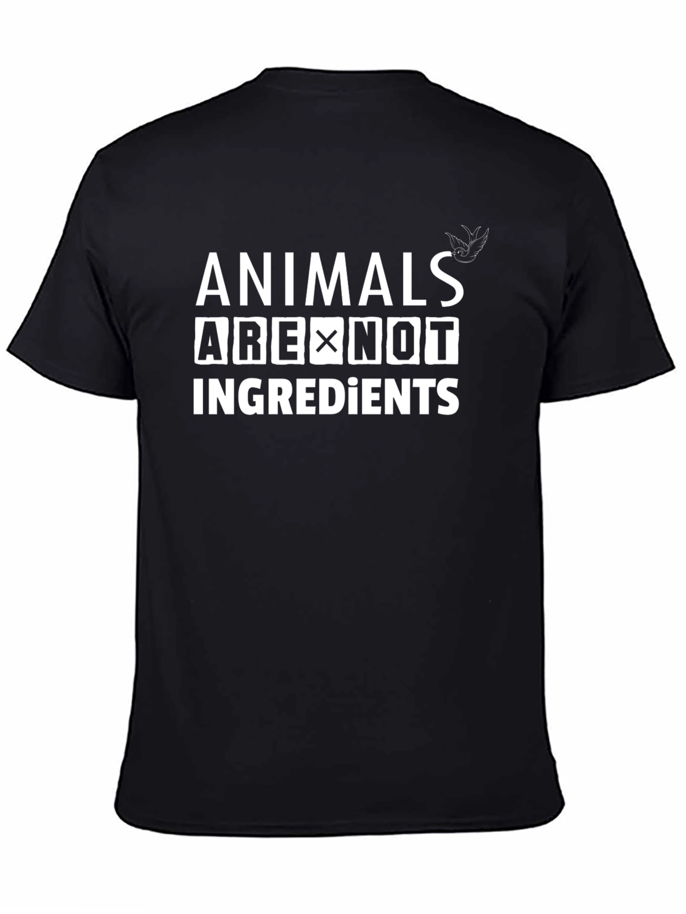 Animals Are Not Ingredients Black Graphic Tee