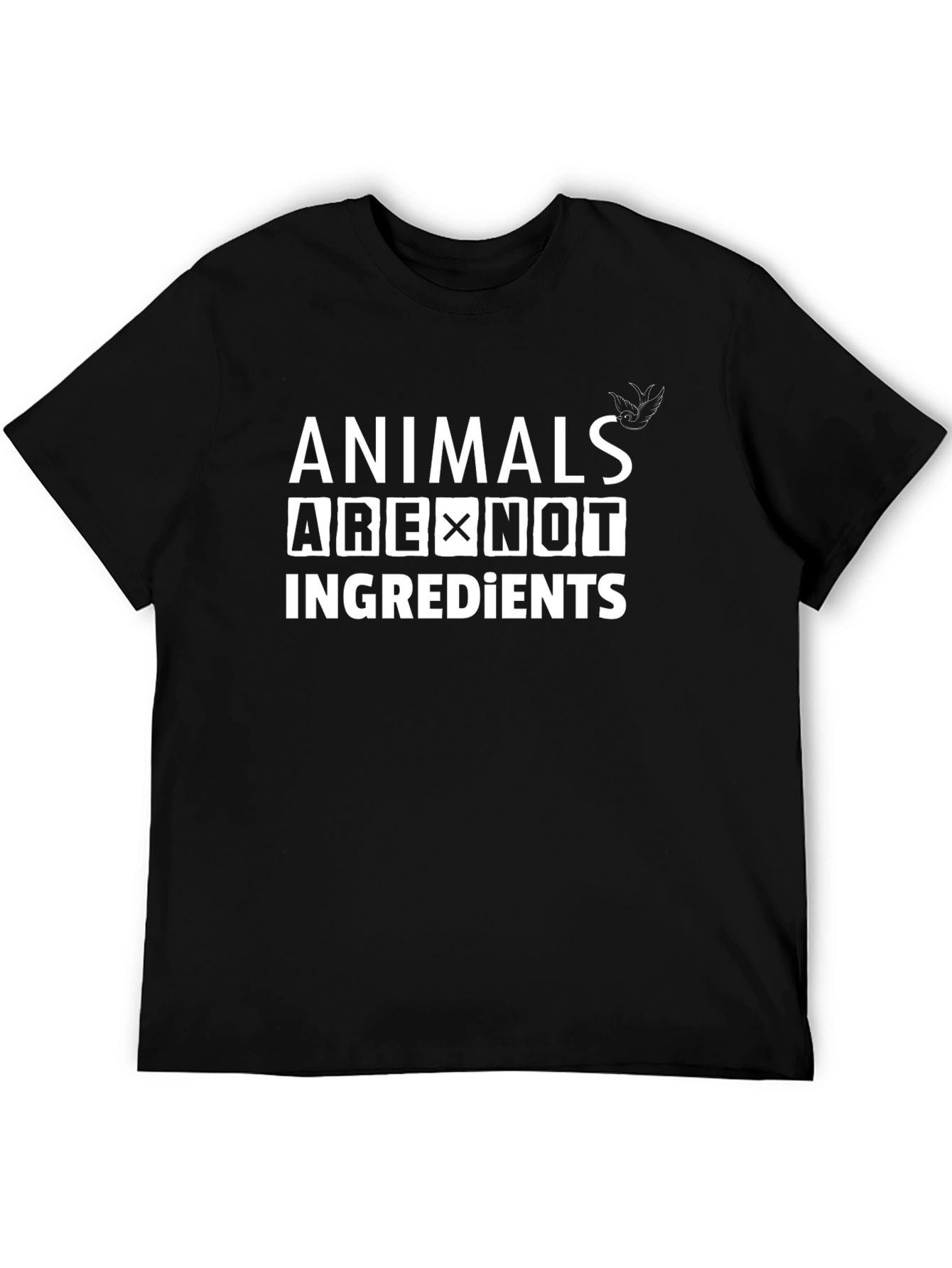 Animals Are Not Ingredients Black Graphic Tee