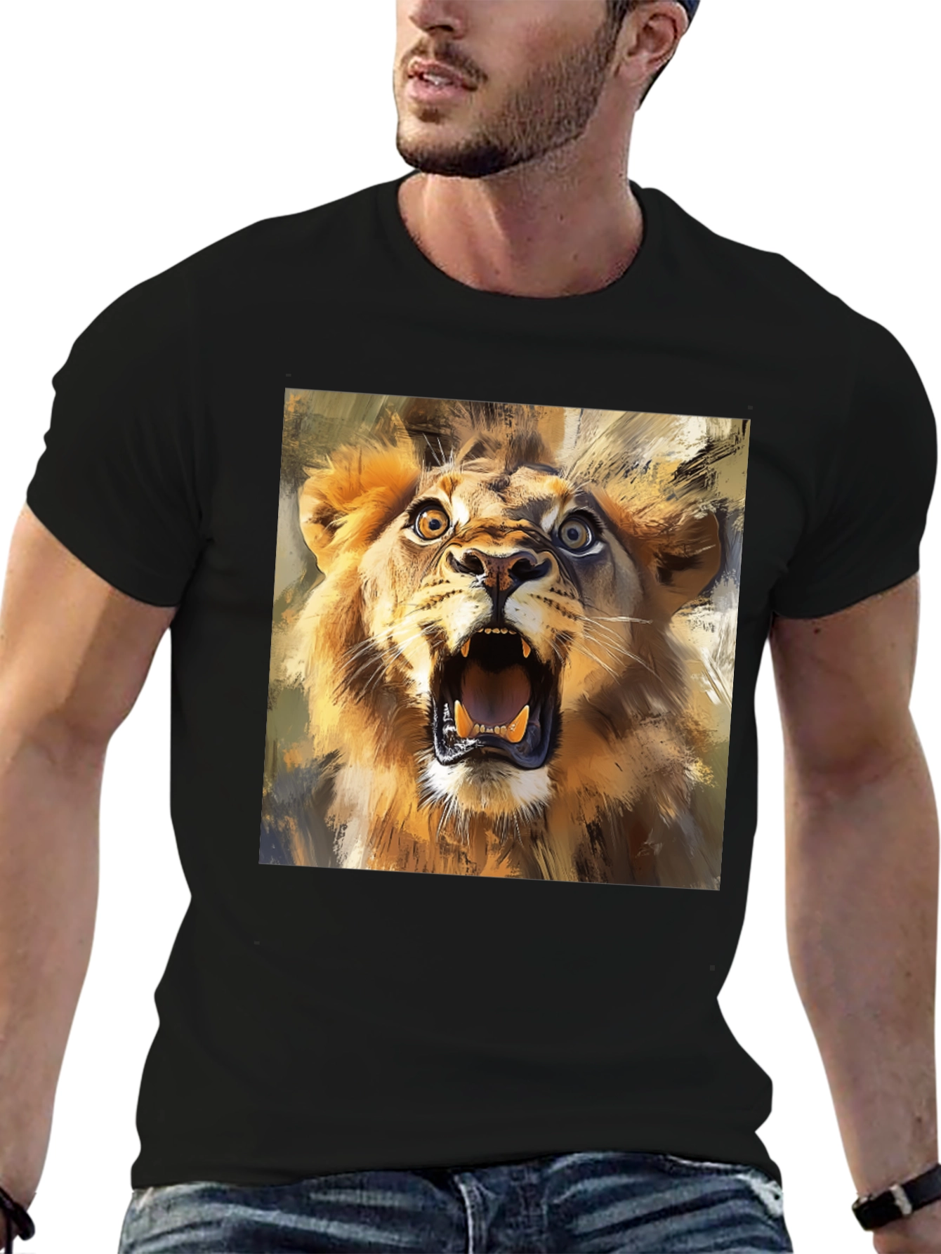 Roaring Lion Graphic Tee - Animal Print T-Shirt
