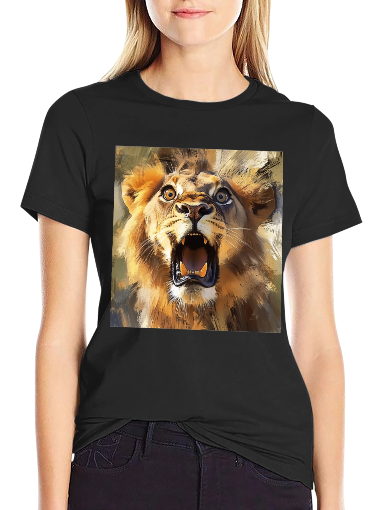 Roaring Lion Graphic Tee - Animal Print T-Shirt