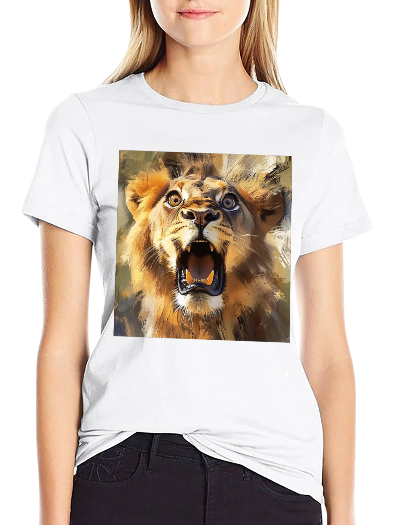 Roaring Lion Graphic Tee - Animal Print T-Shirt