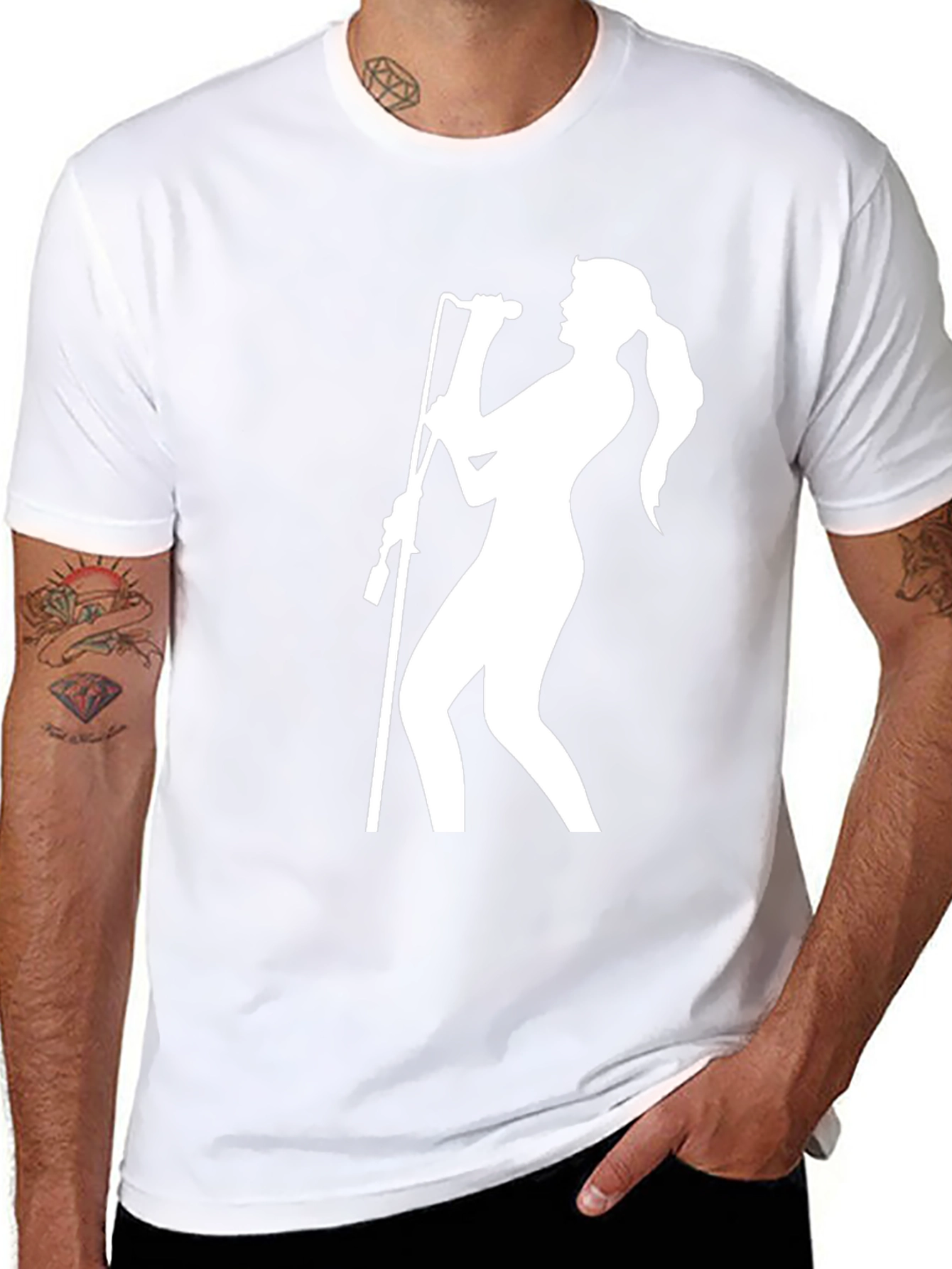 Silhouette Singer Graphic T-Shirt - Black