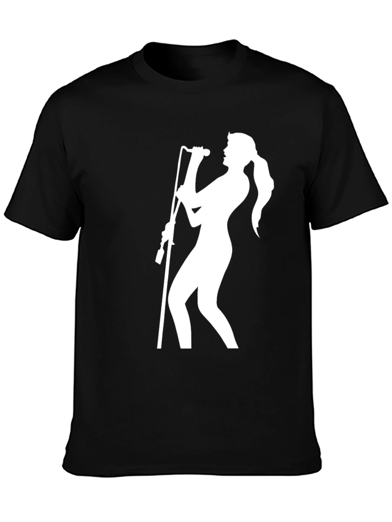 Silhouette Singer Graphic T-Shirt - Black