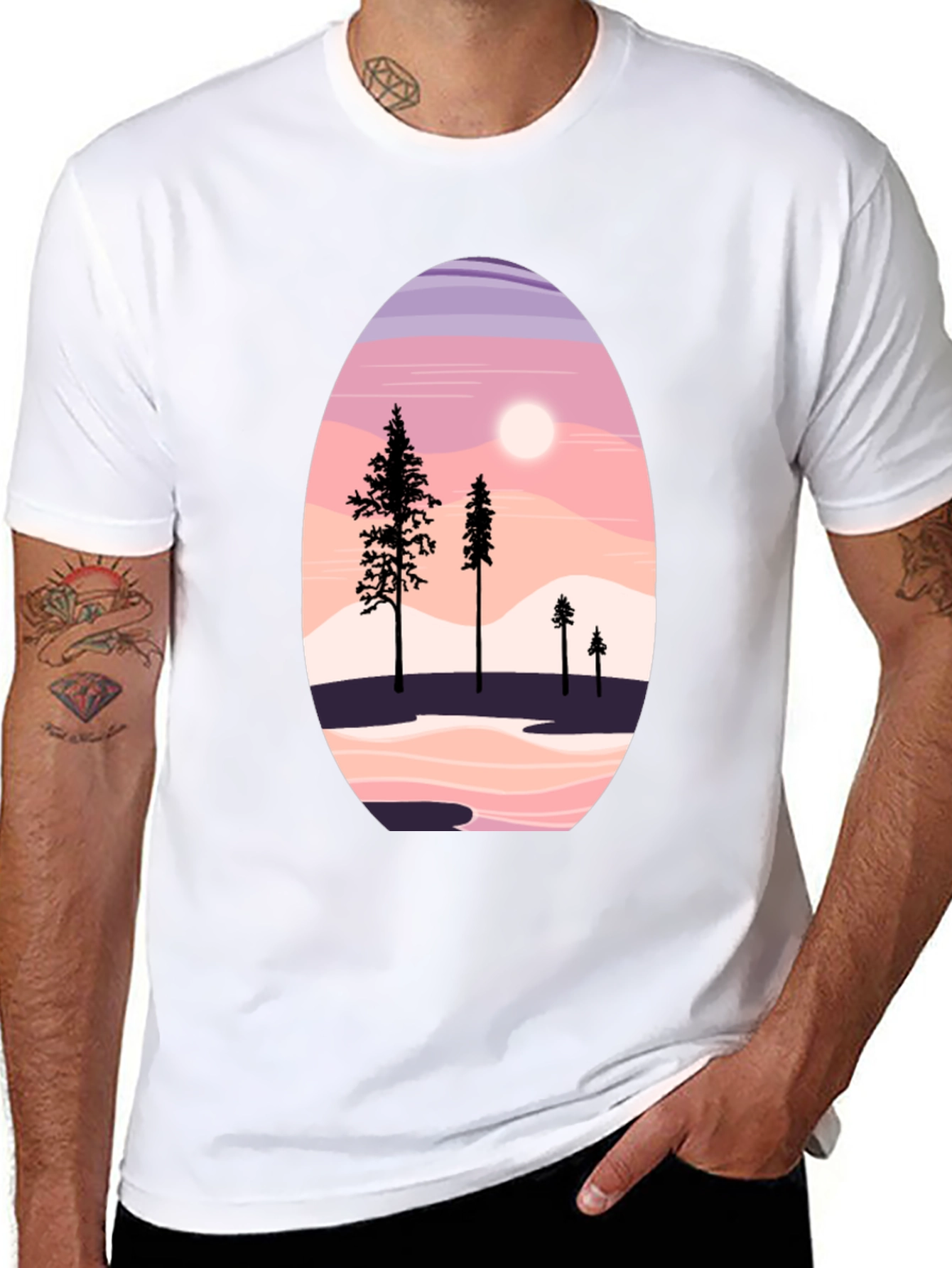 Scenic Mountain & Trees Graphic Tee