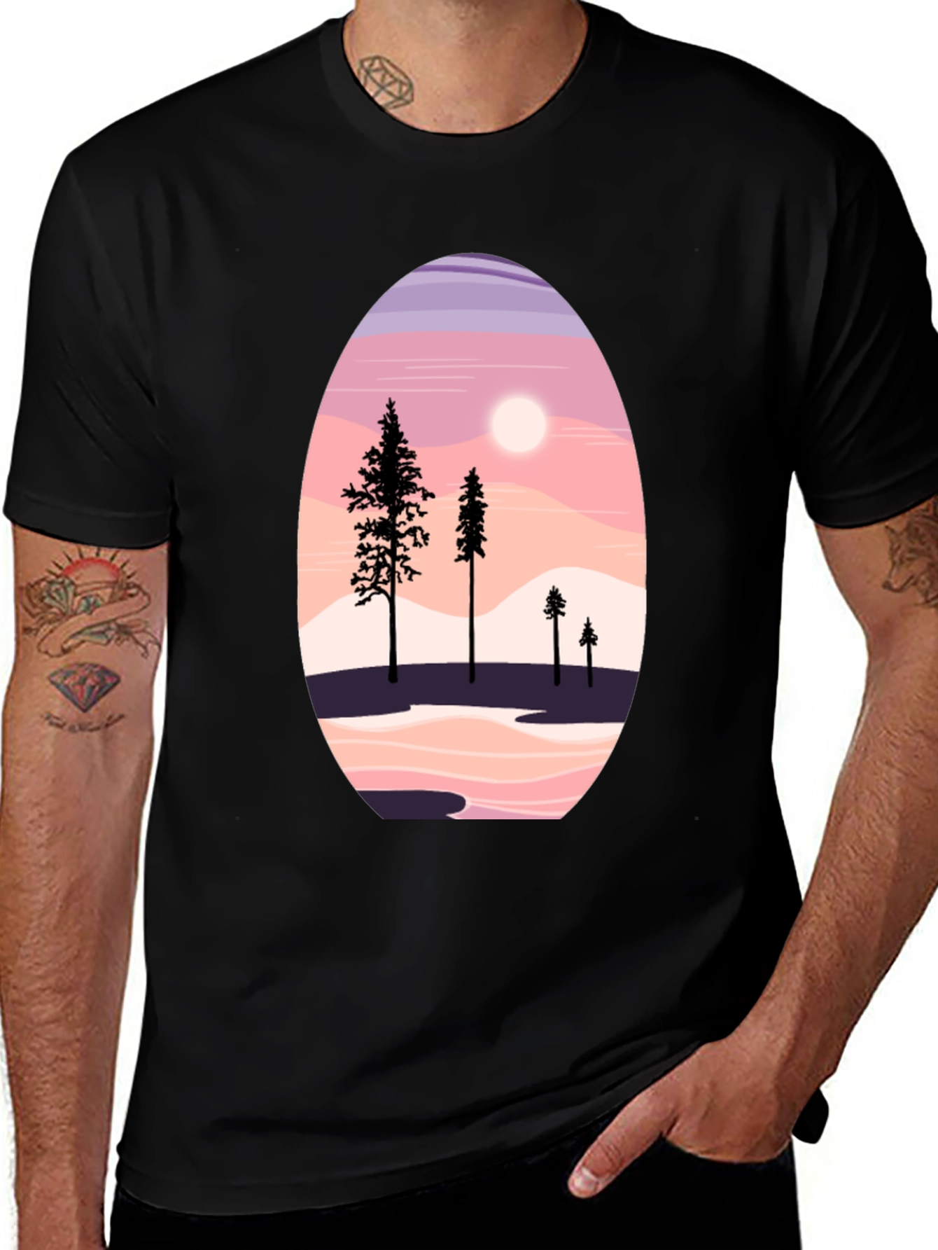 Scenic Mountain & Trees Graphic Tee