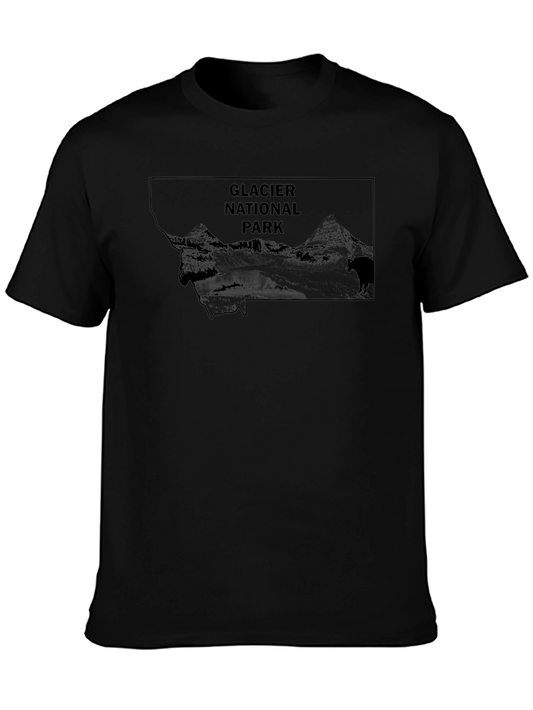 Glacier National Park Black Graphic Tee