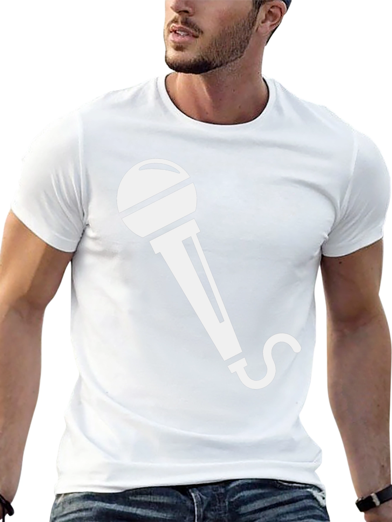 Microphone Graphic Tee - Black