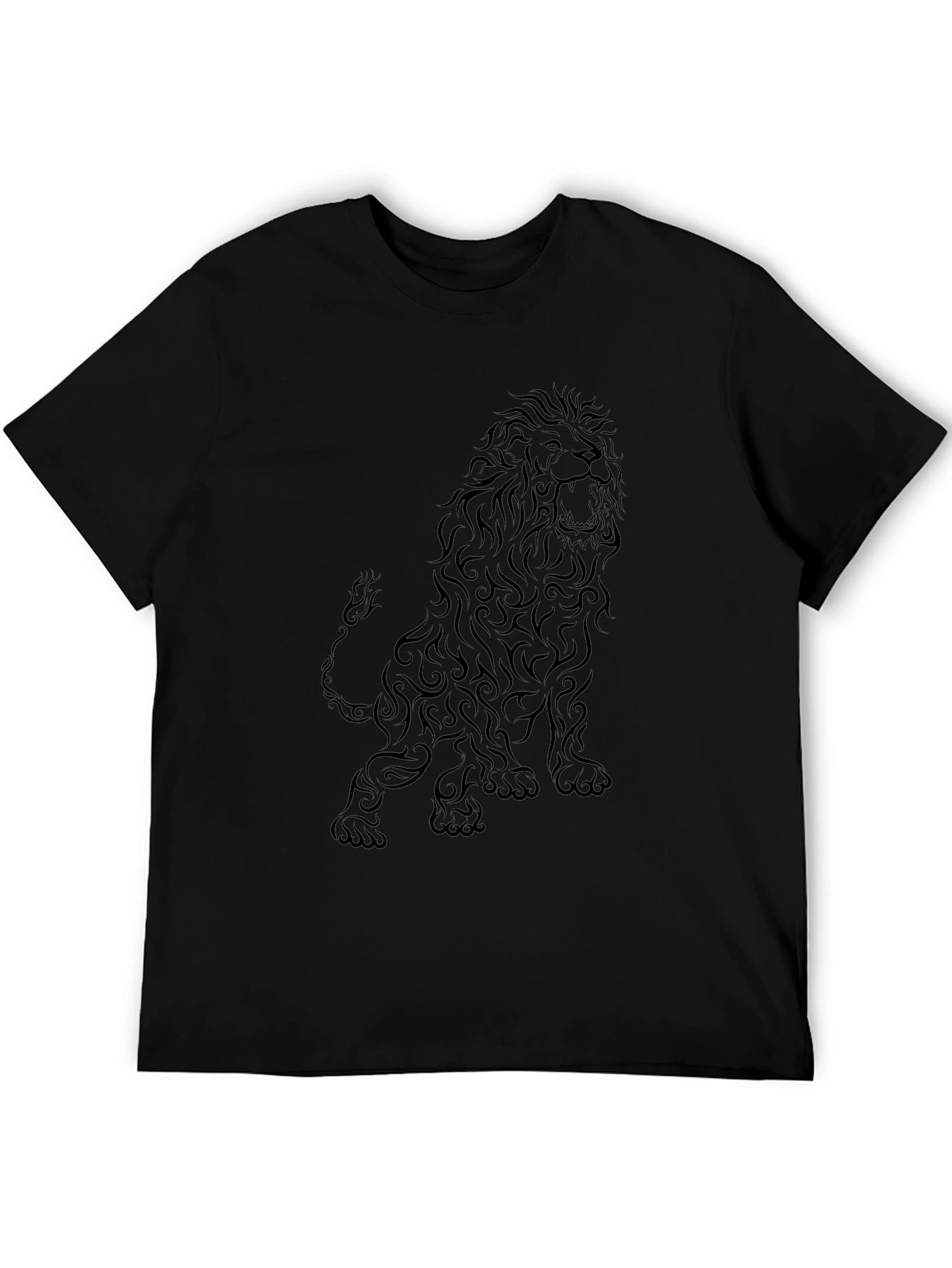 Lion Graphic Black T-Shirt - Bold Statement Tee