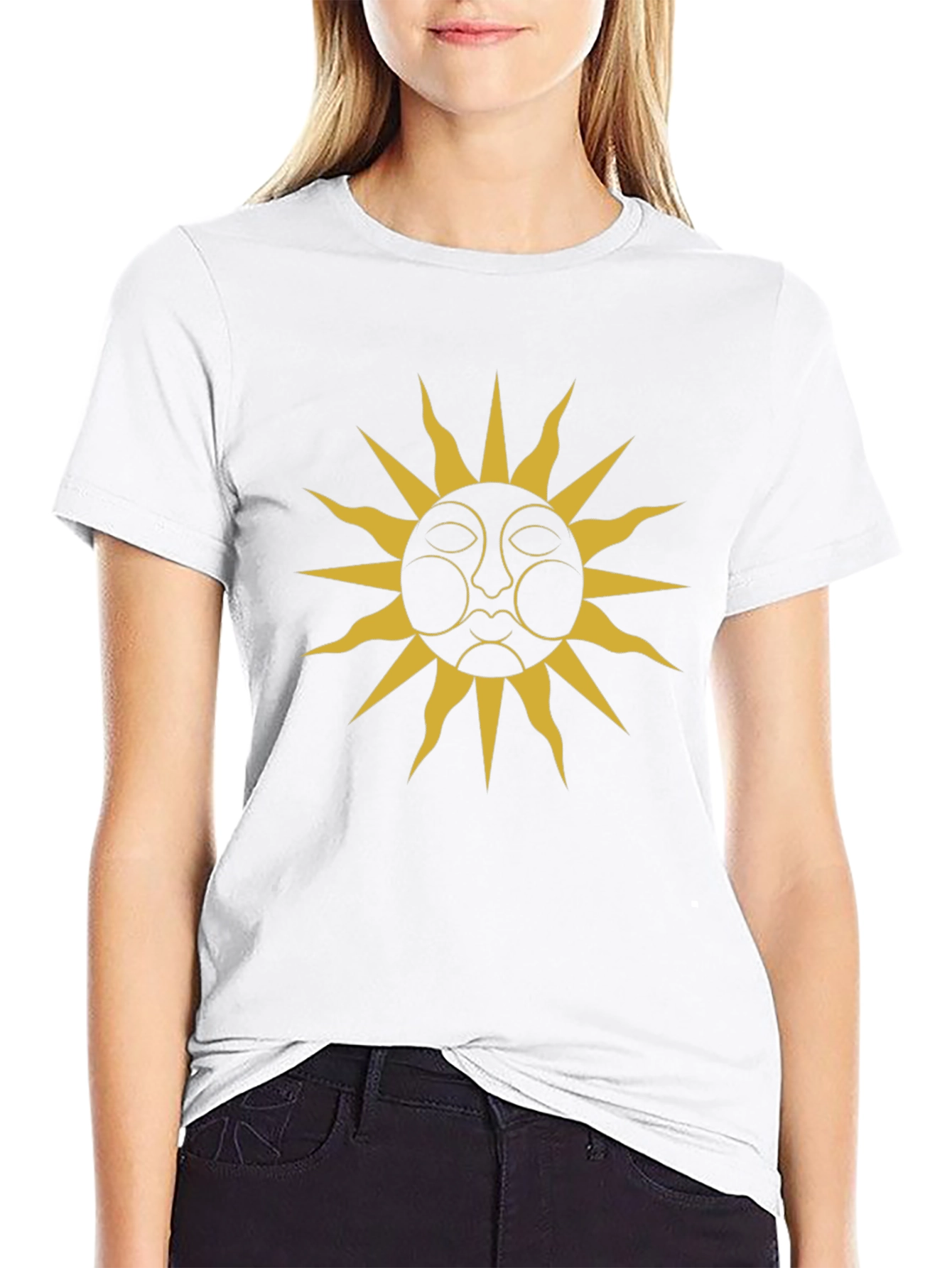 Mystic Sun Graphic Tee - Black Cotton T-Shirt