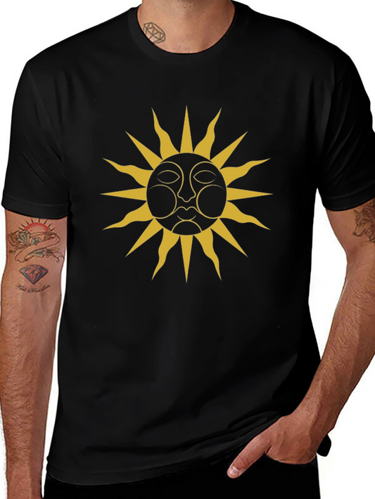 Mystic Sun Graphic Tee - Black Cotton T-Shirt