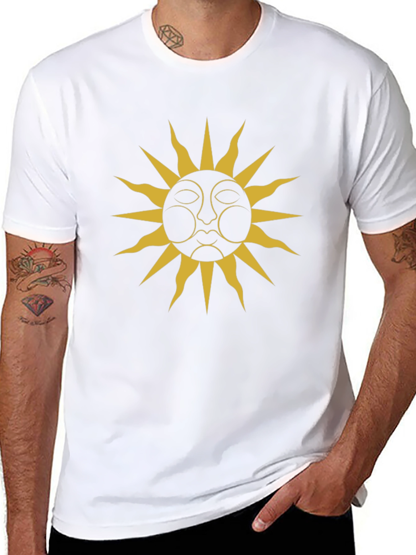 Mystic Sun Graphic Tee - Black Cotton T-Shirt
