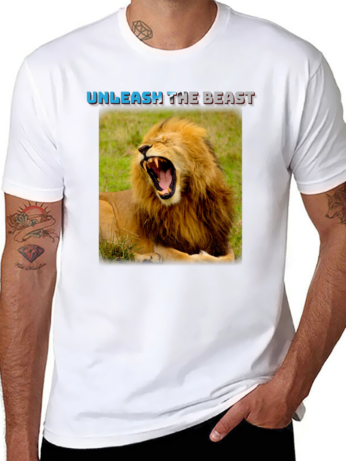 Unleash The Beast Lion Graphic T-Shirt