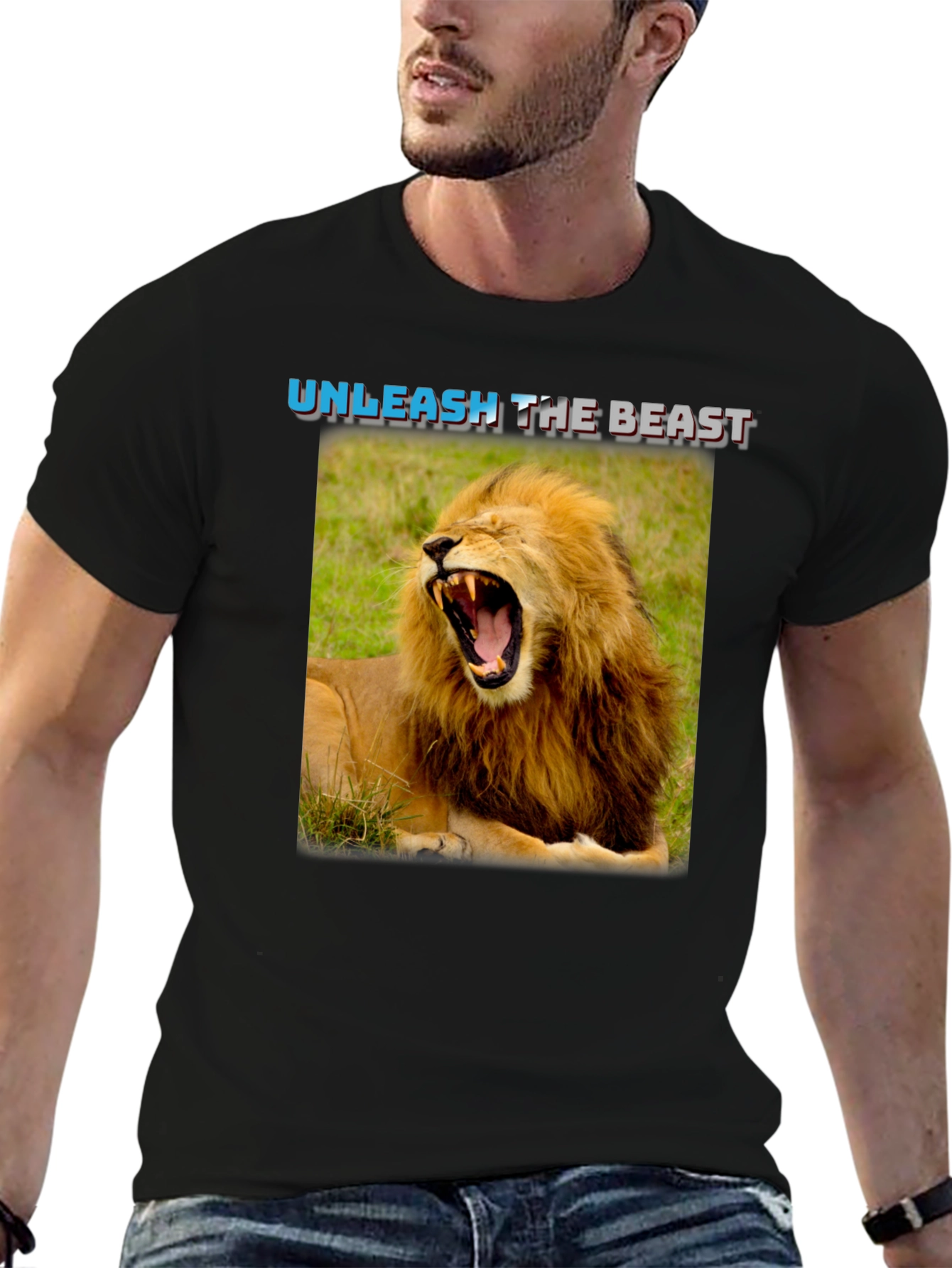 Unleash The Beast Lion Graphic T-Shirt