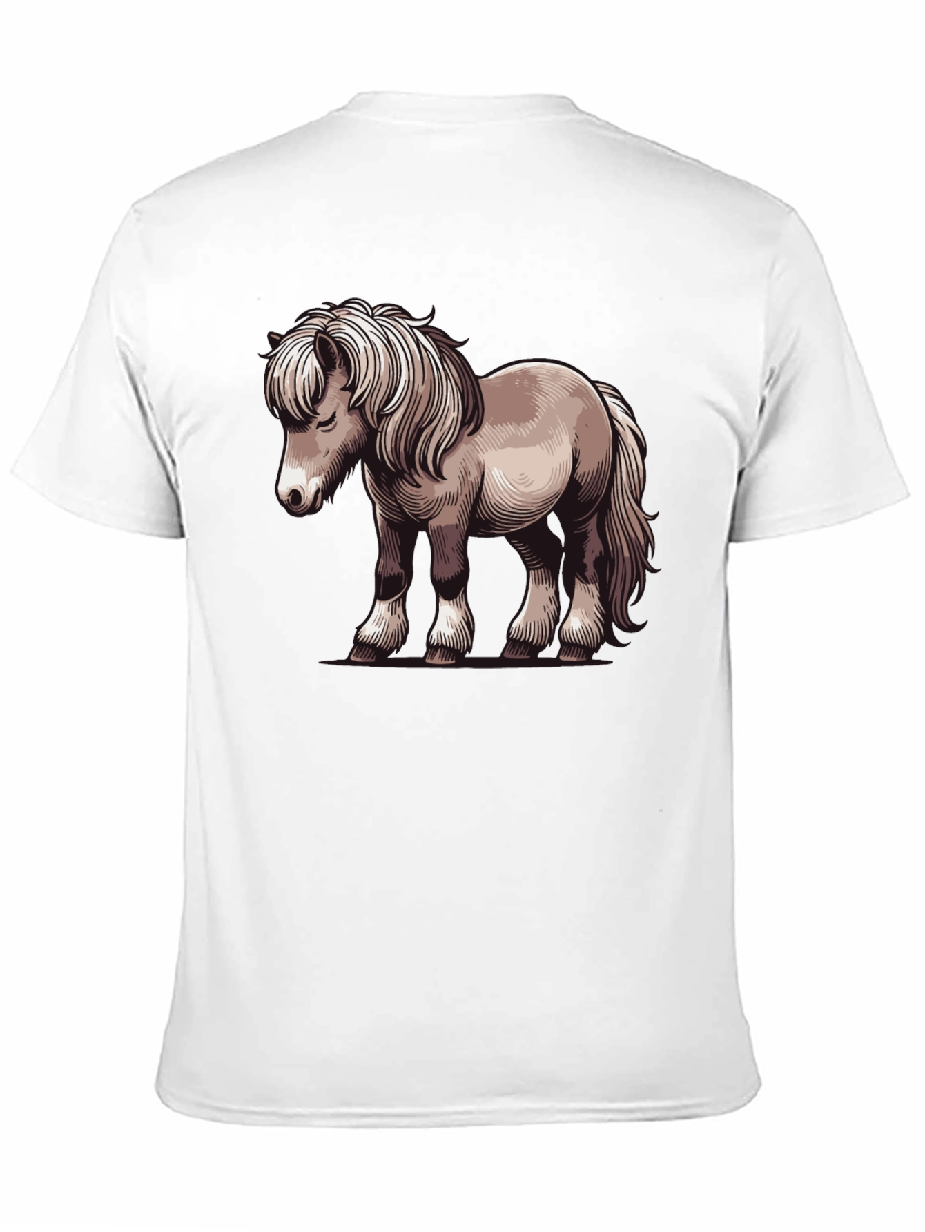 Pony Graphic Tee - Black Cotton T-Shirt