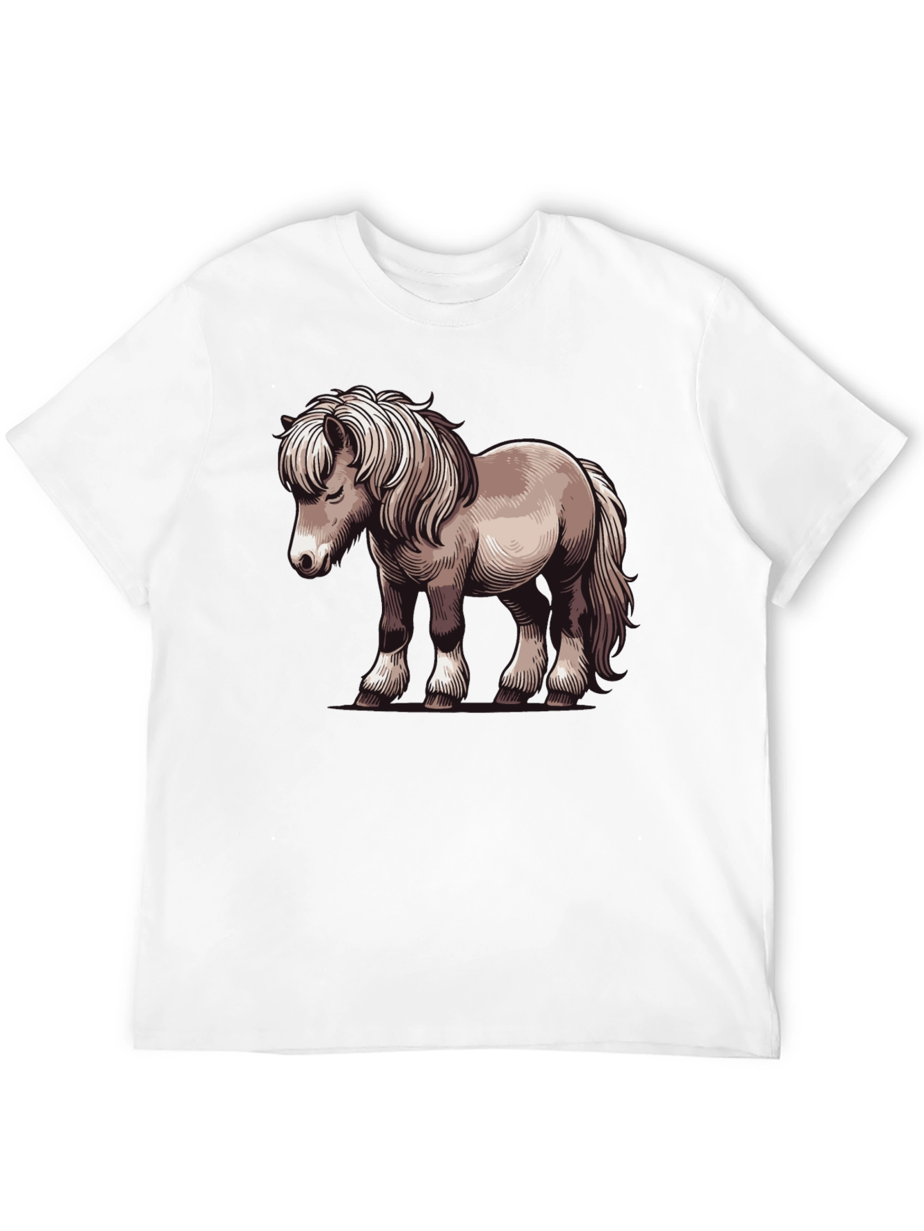 Pony Graphic Tee - Black Cotton T-Shirt