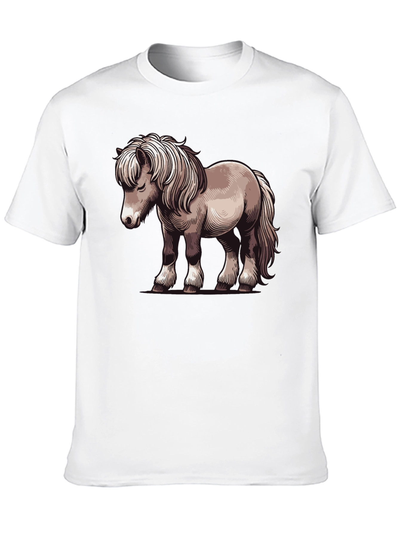 Pony Graphic Tee - Black Cotton T-Shirt