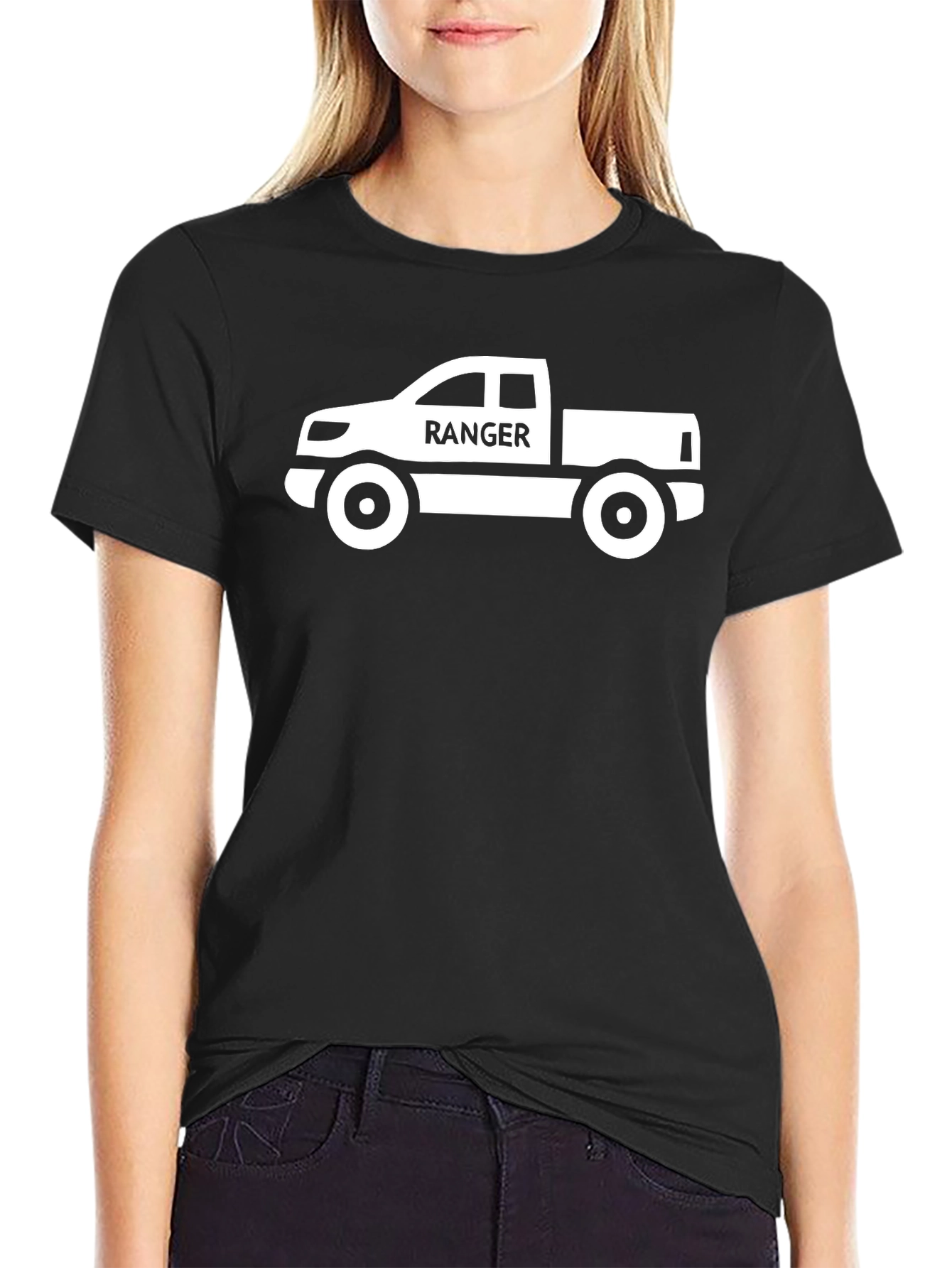 Ranger Truck Graphic Tee - Black Cotton T-Shirt