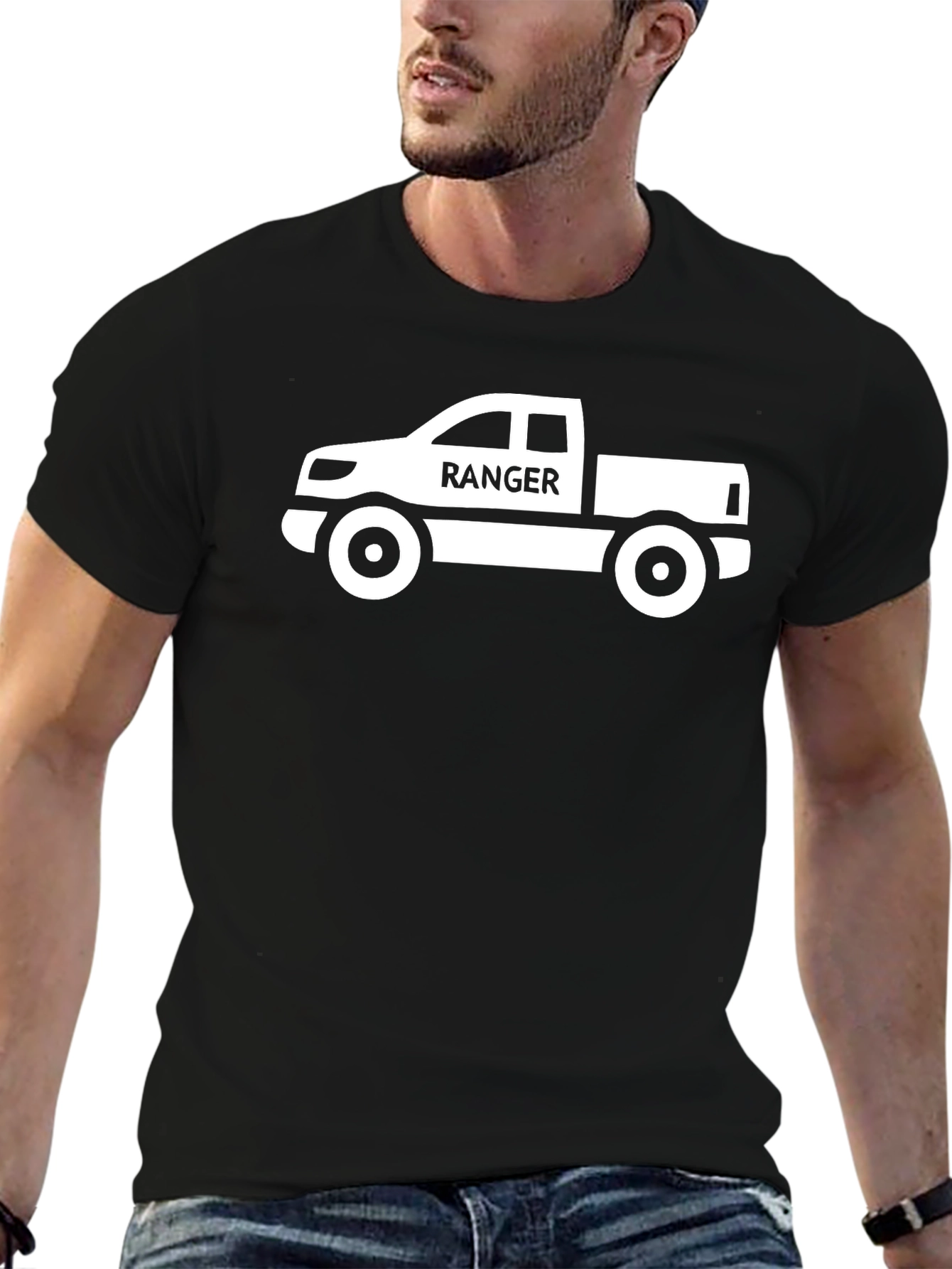 Ranger Truck Graphic Tee - Black Cotton T-Shirt