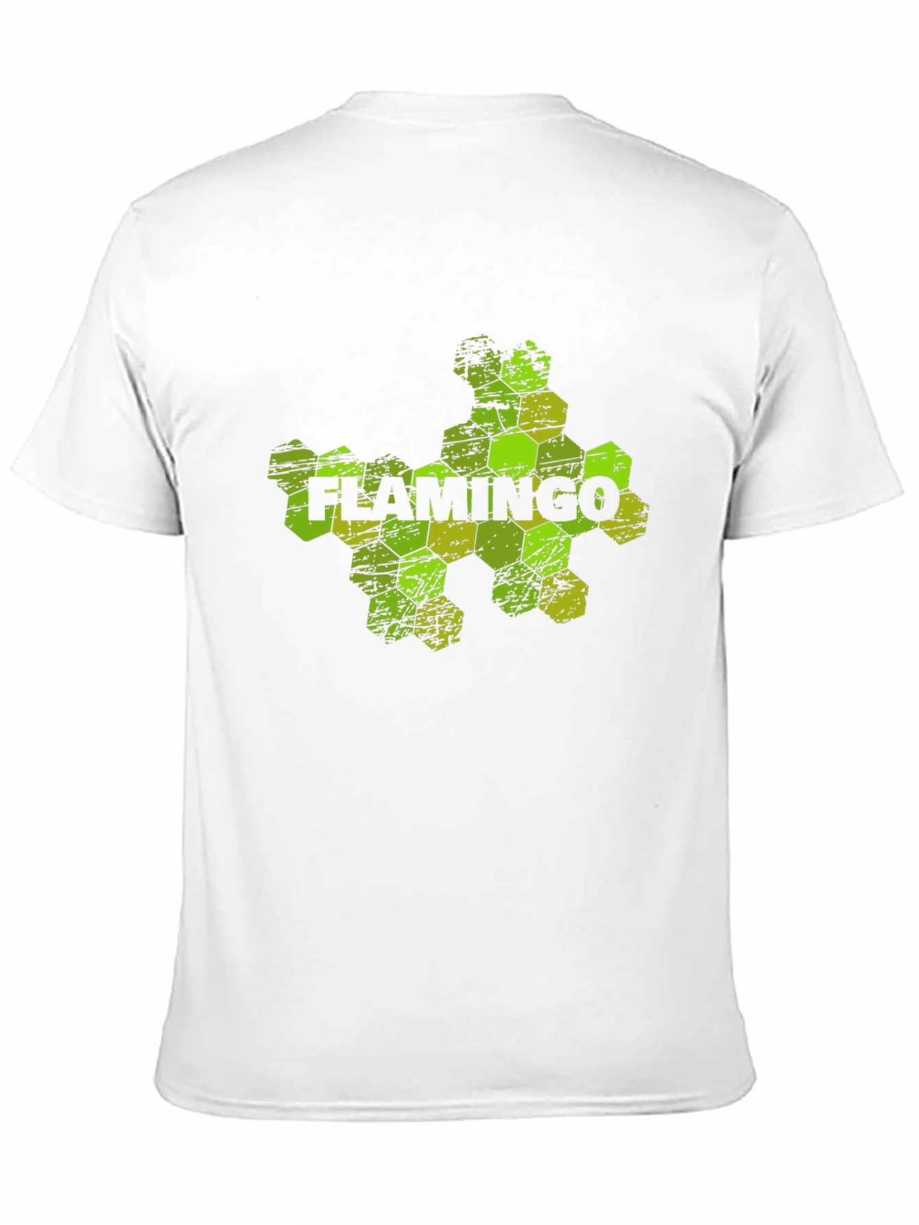 Flamingo Hexagon Graphic Black T-Shirt