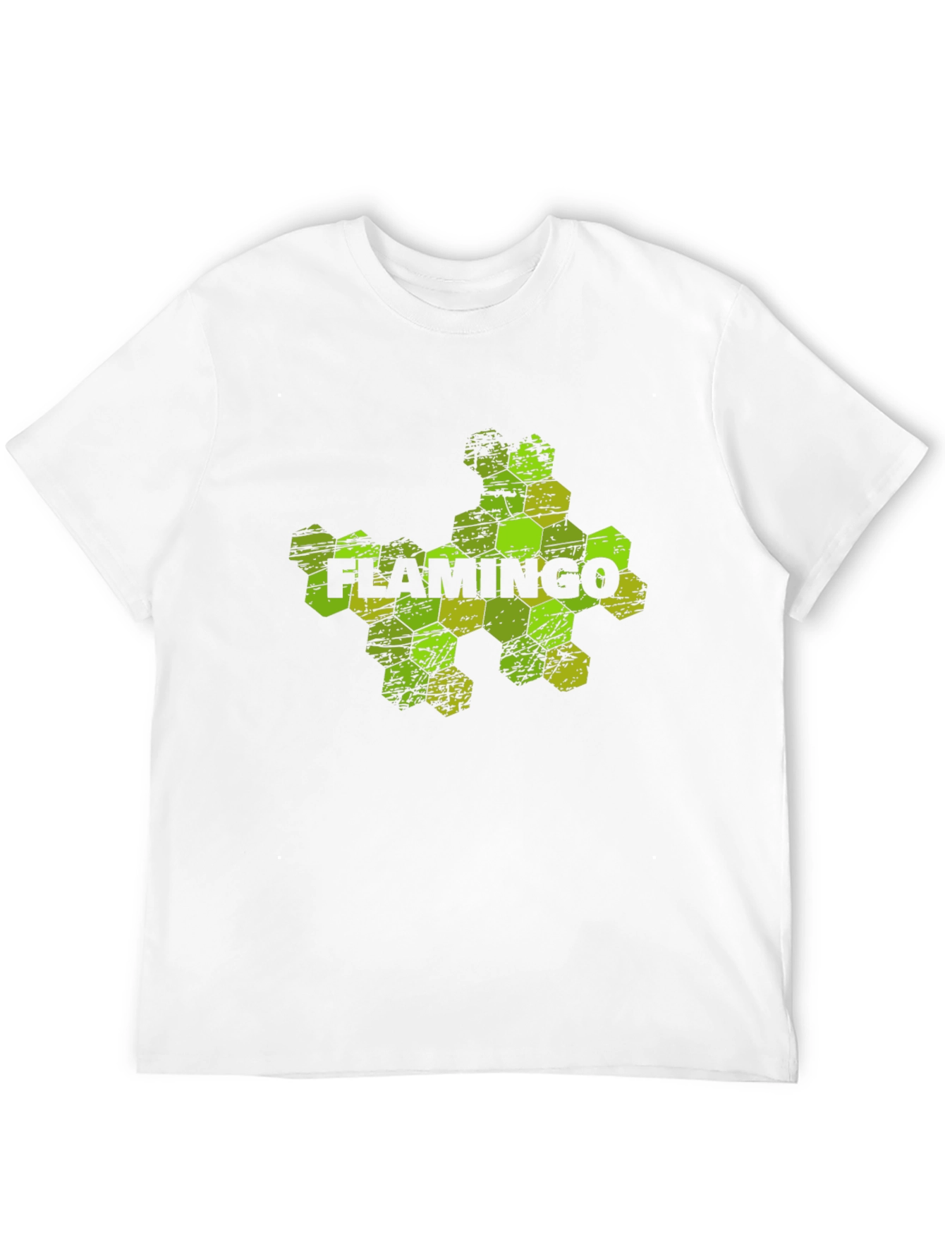 Flamingo Hexagon Graphic Black T-Shirt
