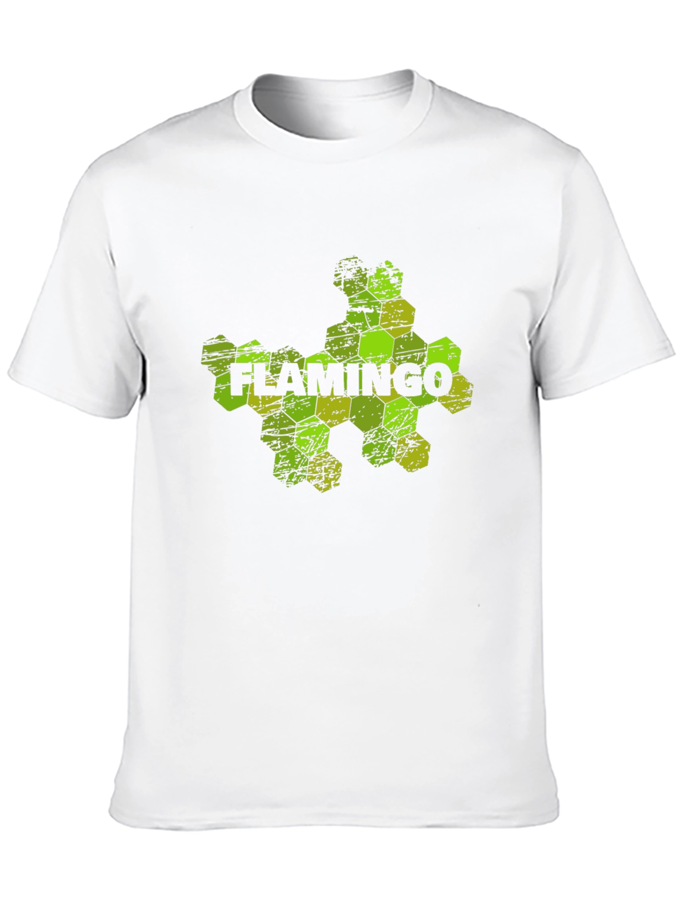 Flamingo Hexagon Graphic Black T-Shirt