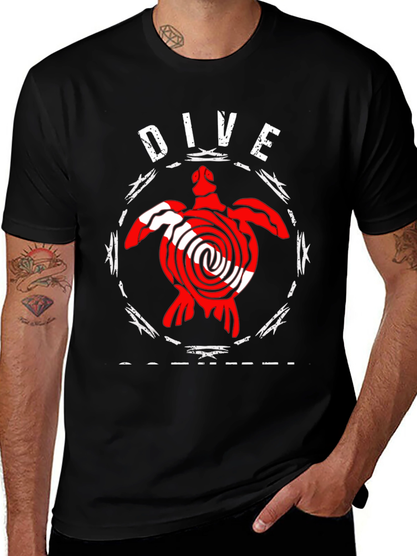 Dive Scuba Turtle Graphic T-Shirt