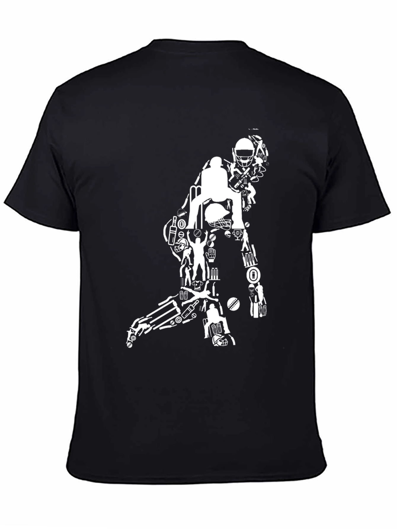 Cricket Silhouette Graphic Tee - Black
