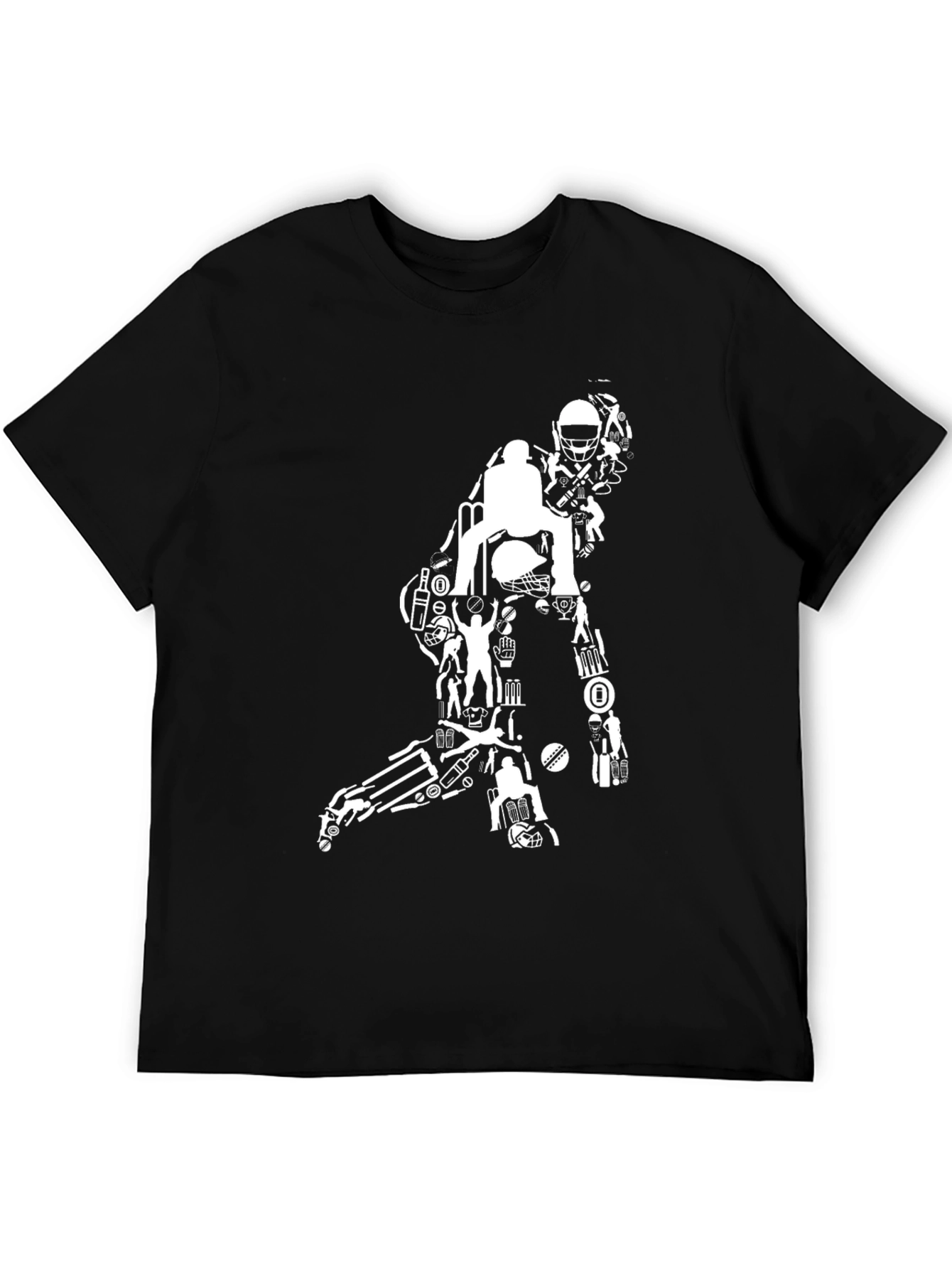 Cricket Silhouette Graphic Tee - Black