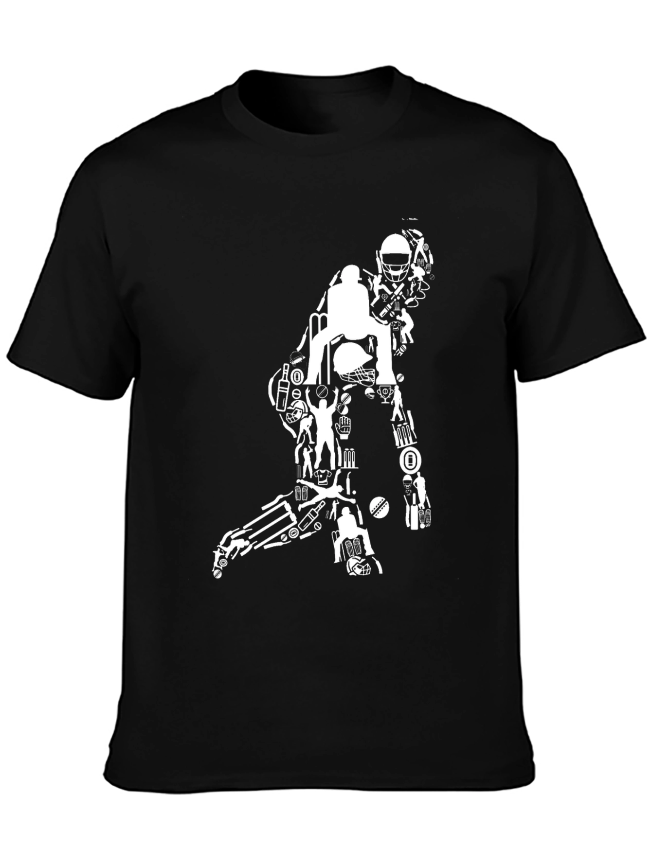 Cricket Silhouette Graphic Tee - Black