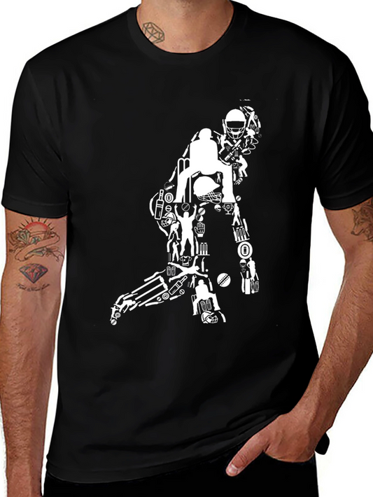 Cricket Silhouette Graphic Tee - Black