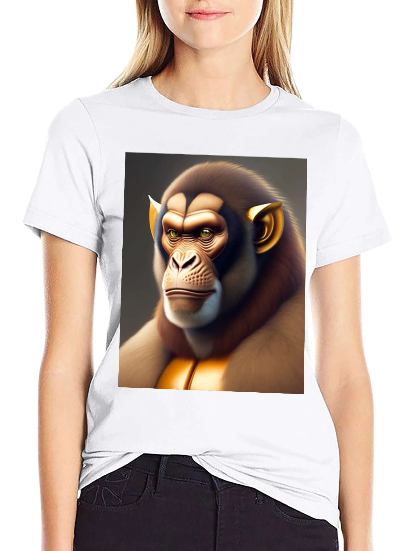 Unique Monkey Graphic Tee - Black