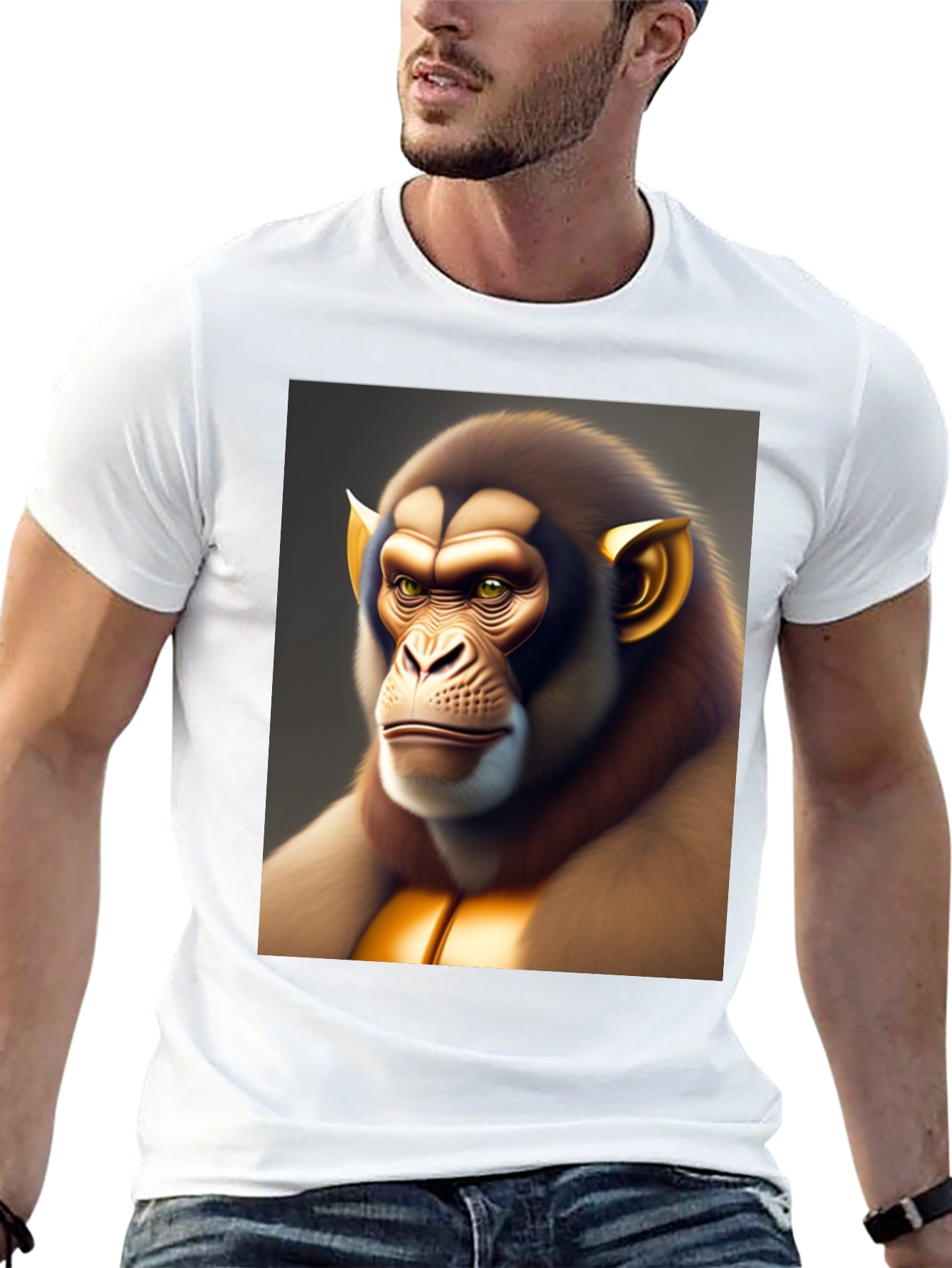 Unique Monkey Graphic Tee - Black