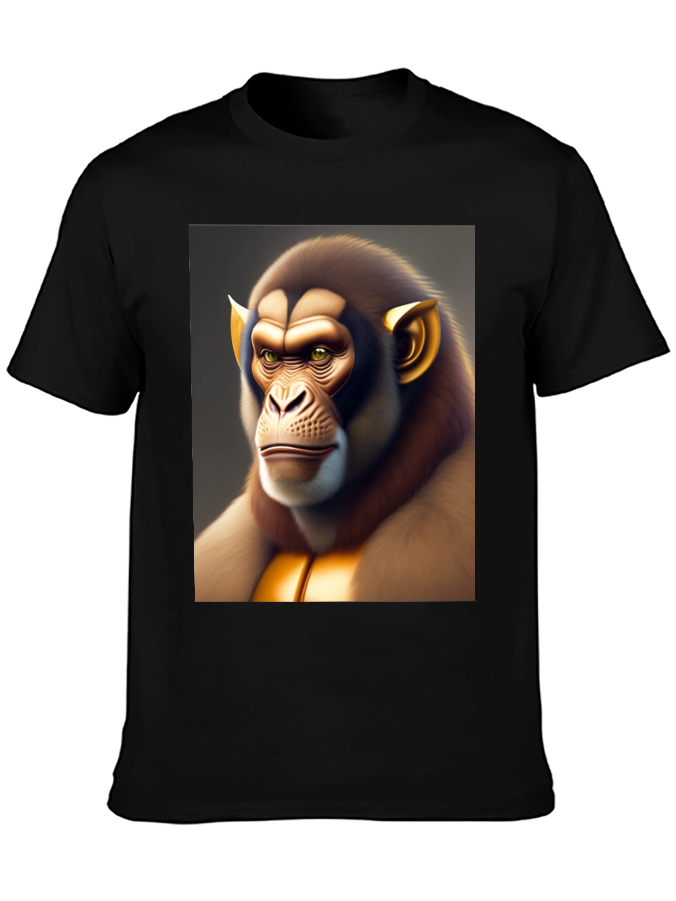 Unique Monkey Graphic Tee - Black