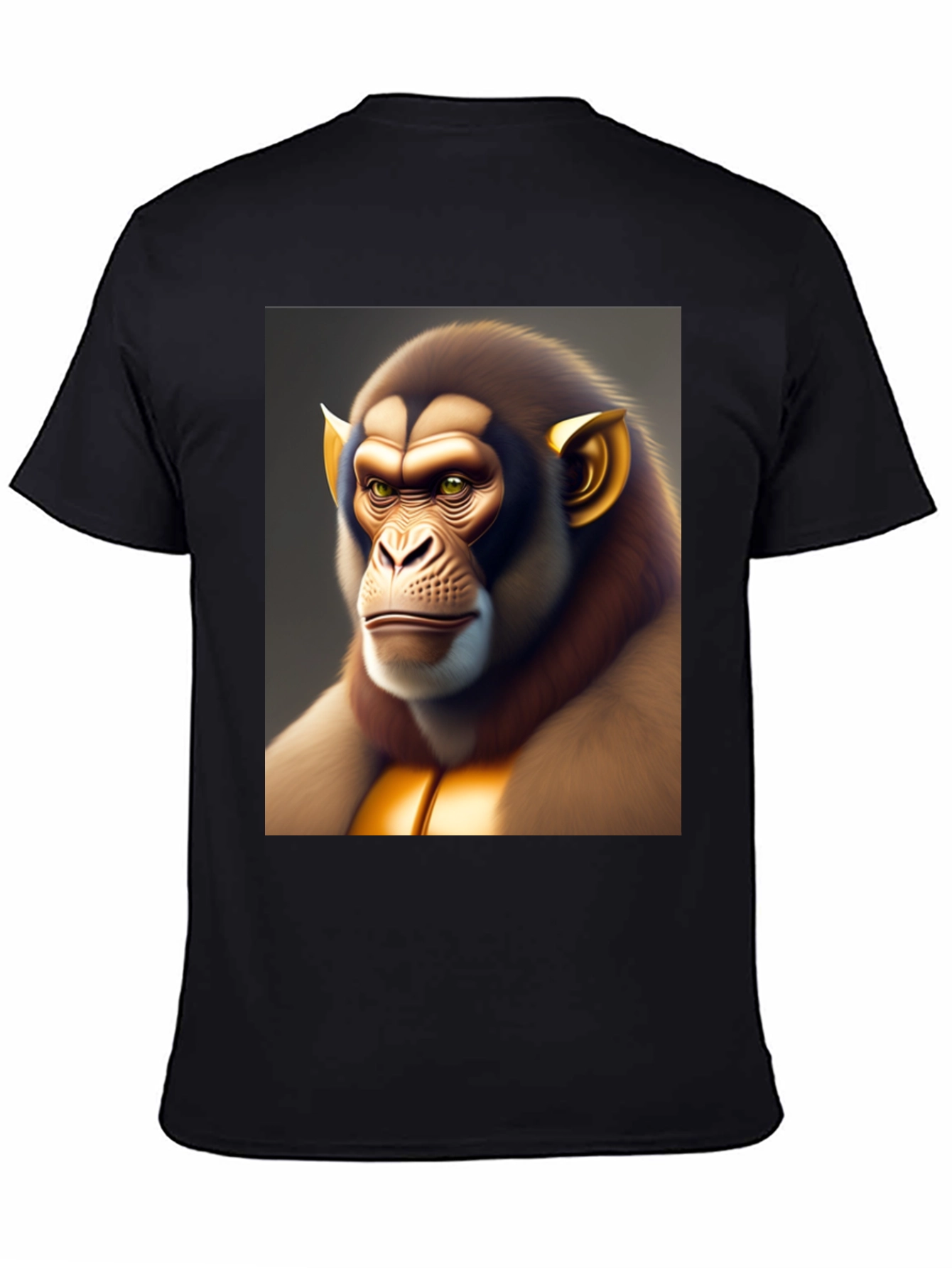 Unique Monkey Graphic Tee - Black
