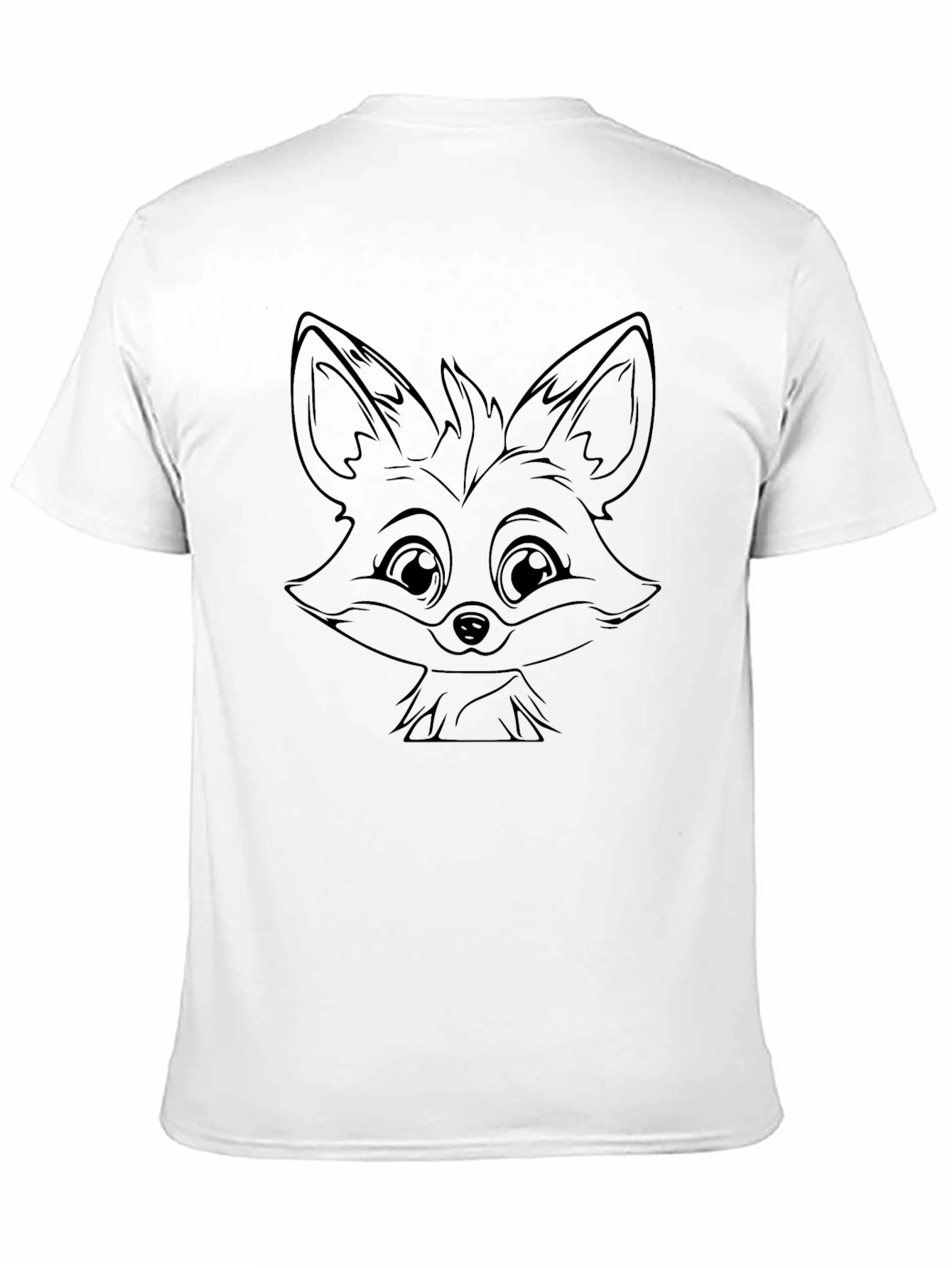 Cute Fox Graphic Black T-Shirt