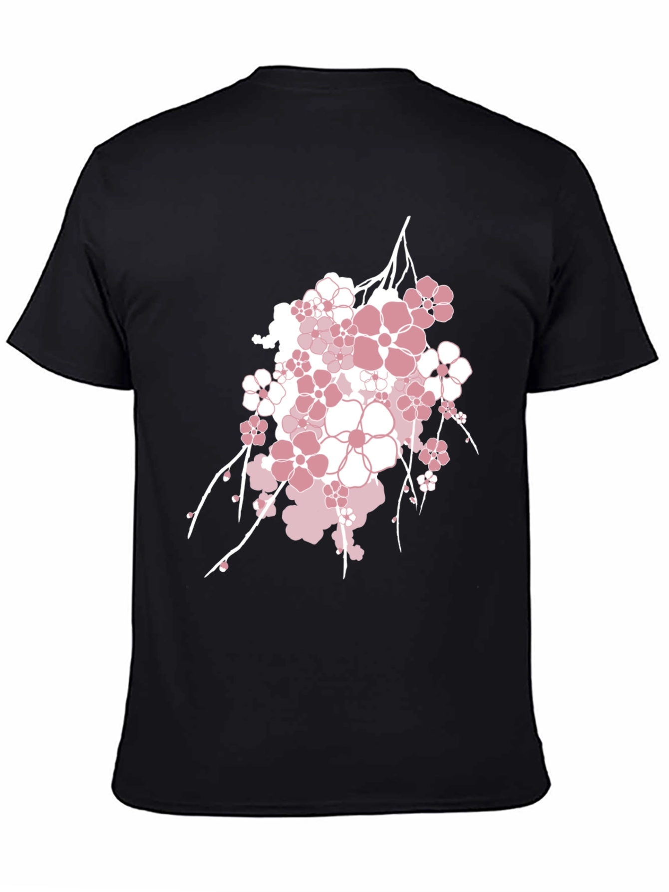 Blossom Graphic Tee - Stylish Mens Black T-Shirt